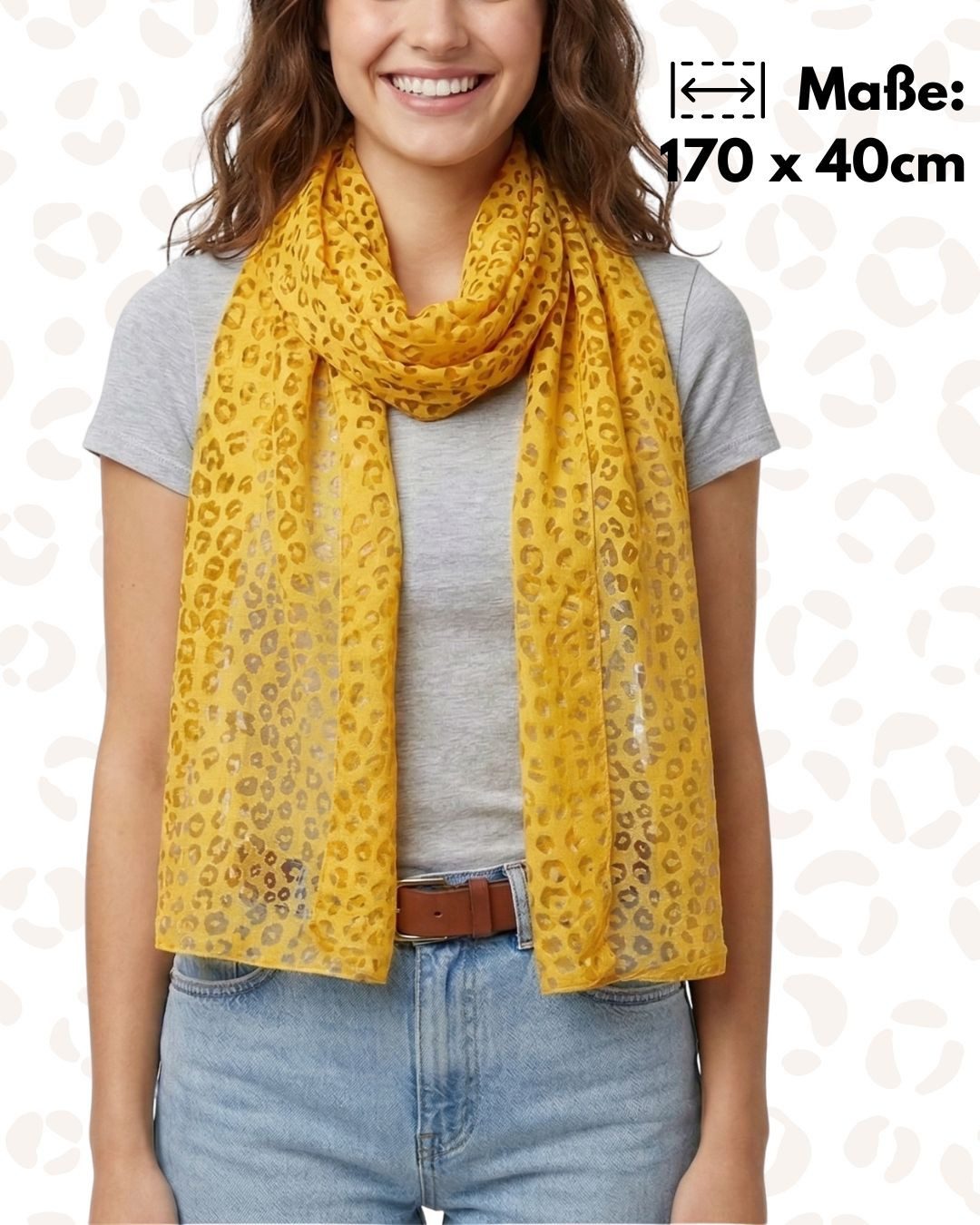 dy_mode Halstuch Damen Schal Leo Muster Leichtes Halstuch Weicher Frühlingsschal, transparente Stellen, Ausbrenner-Optik, In Unifarben