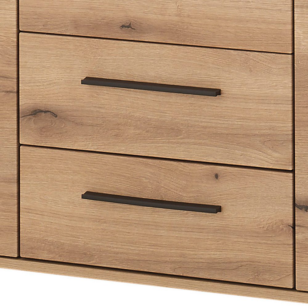 Lomadox Highboard COLORADO-61, Highboard inkl. LED Beleuchtung 160 cm breit in Eiche Nb.