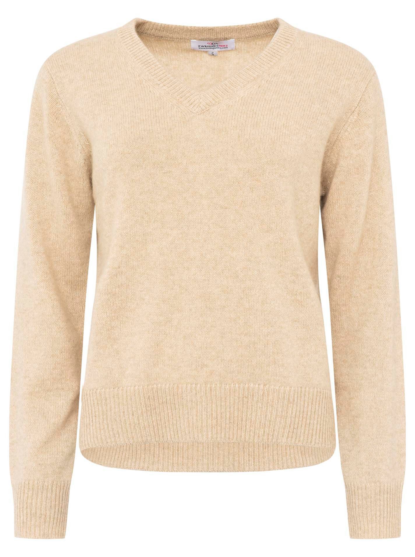Zwillingsherz V-Ausschnitt-Pullover Loose 100 % Kaschmir