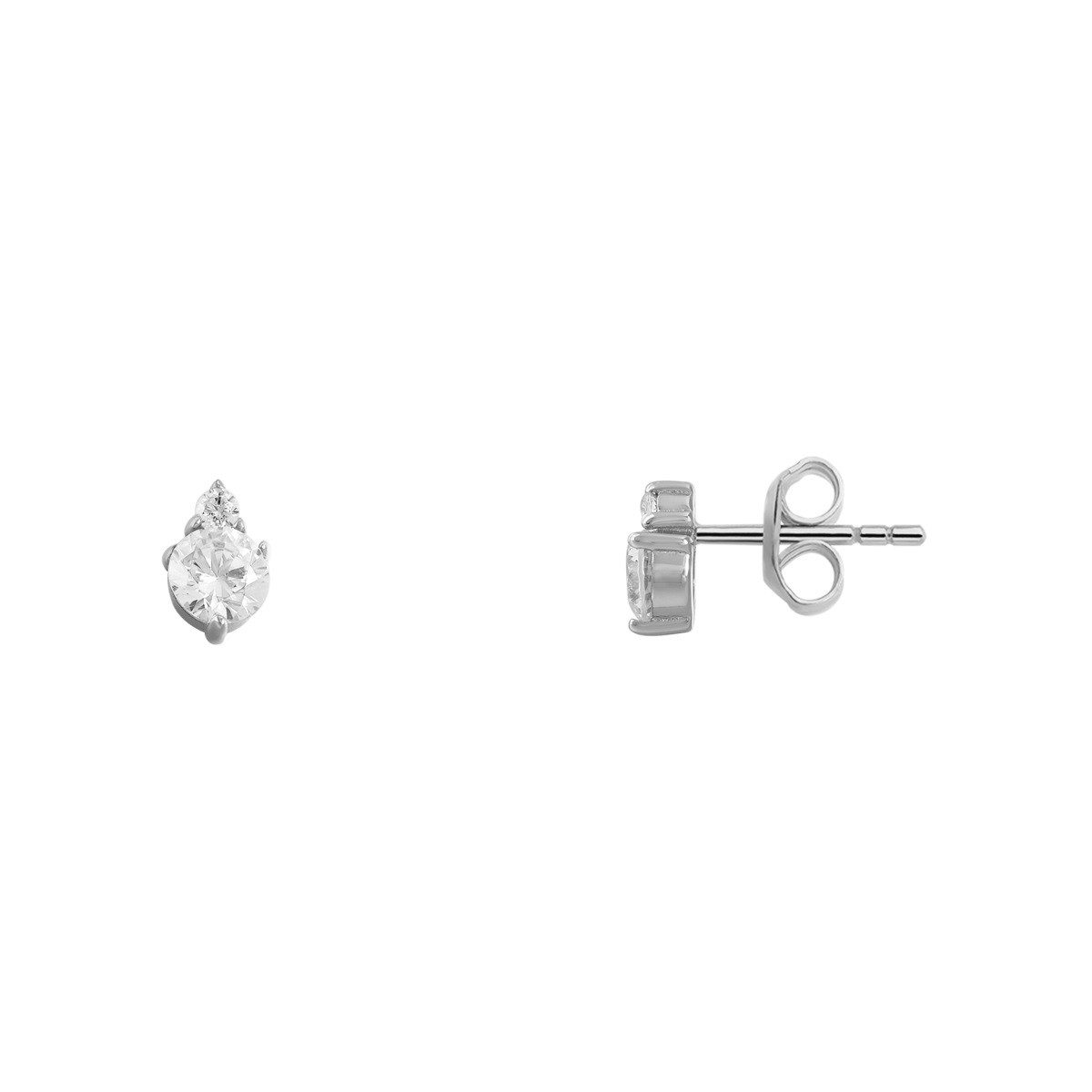 Paar Ohrstecker Ohrstecker Damen Krappe mit Zirkonia 925 Sterlingsilber XS7346