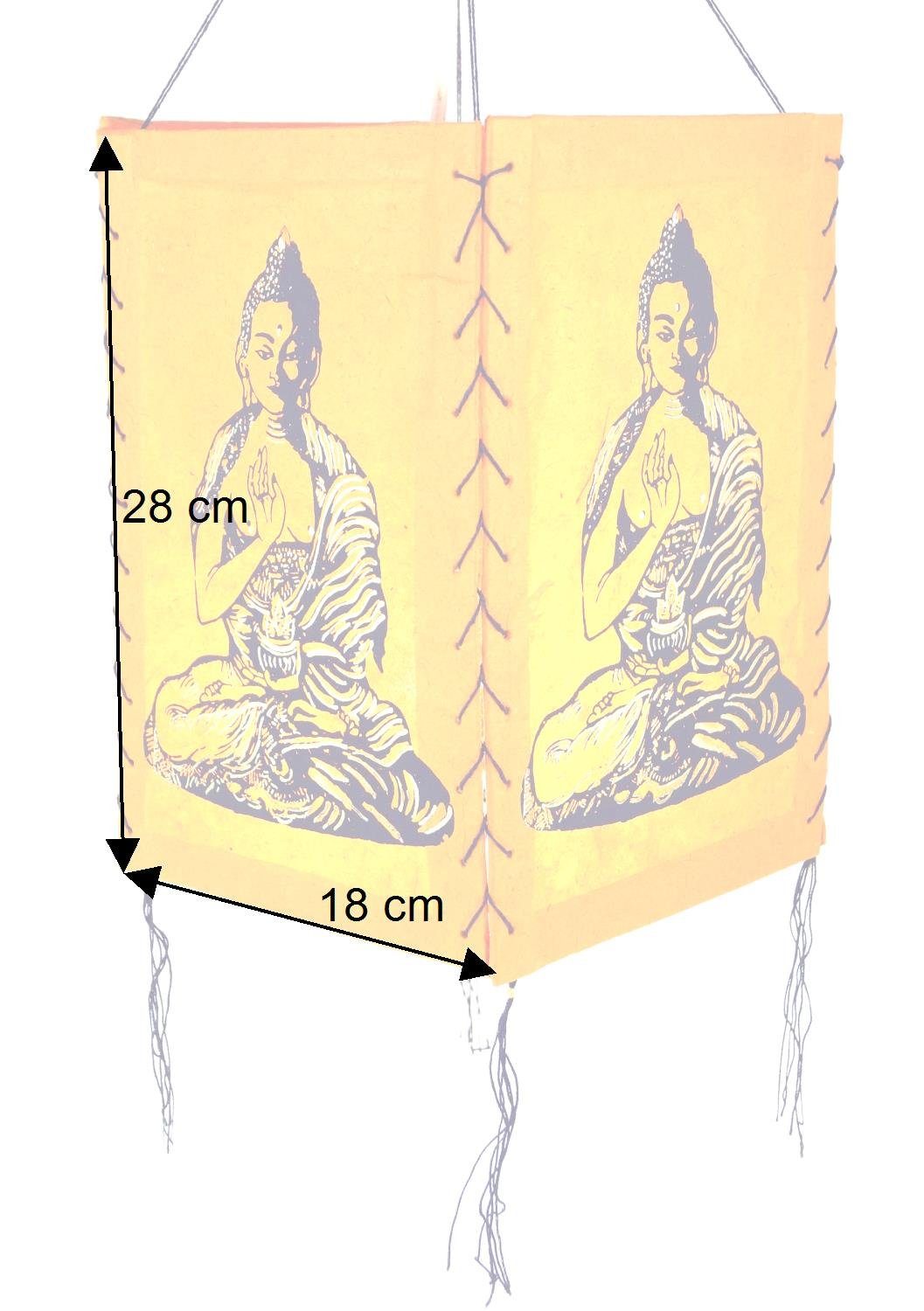 inklusive Deckenleuchte.., Leuchtmittel Hänge orange Lampenschirm, 1 Guru-Shop Papier Deckenleuchten Lokta nicht Buddha