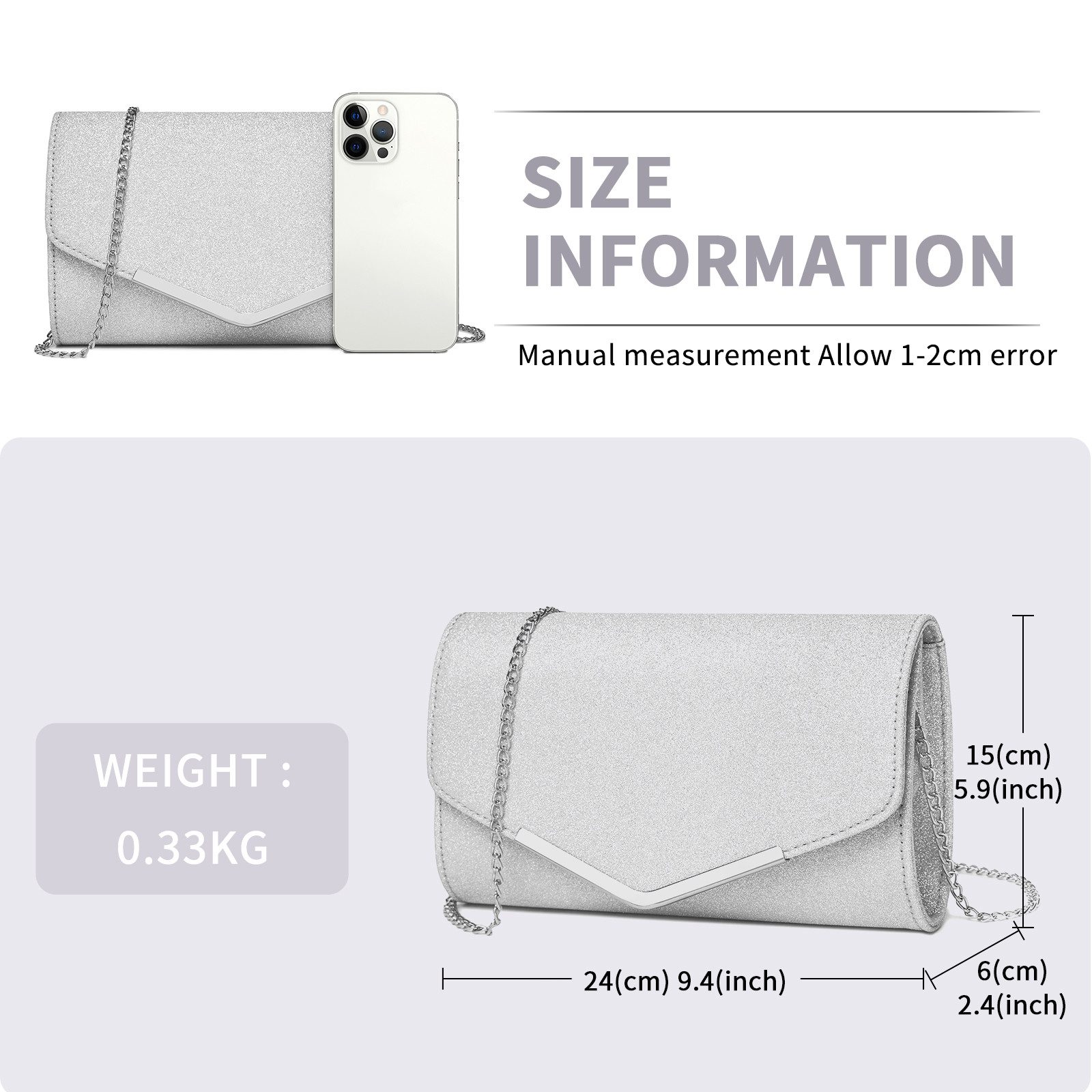 Miss Lulu Clutch Damen, Abendtasche mit abnehmbarer Kette günstig online kaufen