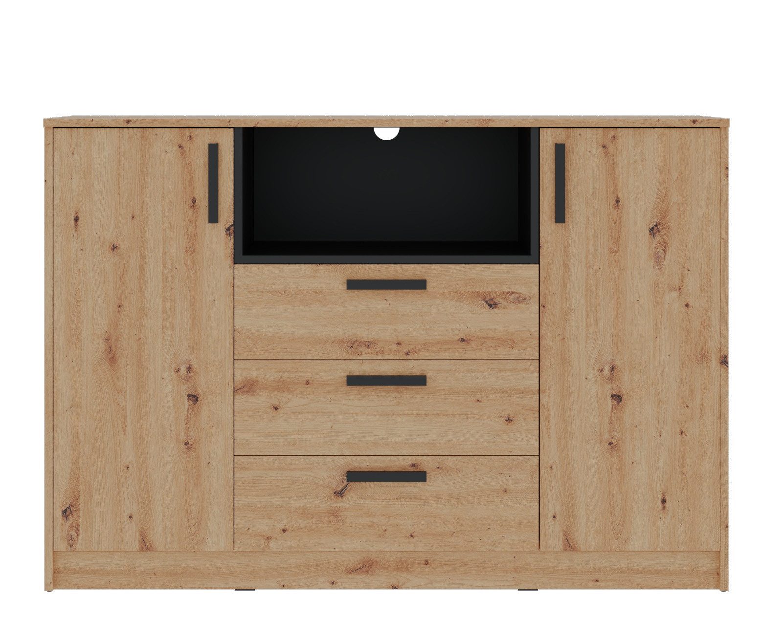 Marmex Möbel Schrank-Set Grant Set 38 A Schlafzimmer Set Jugendzimmer Garderobe, (3-St., Soft-Close-Scharniere, Vollauszug der Schubladen), Kabeldurchführung
