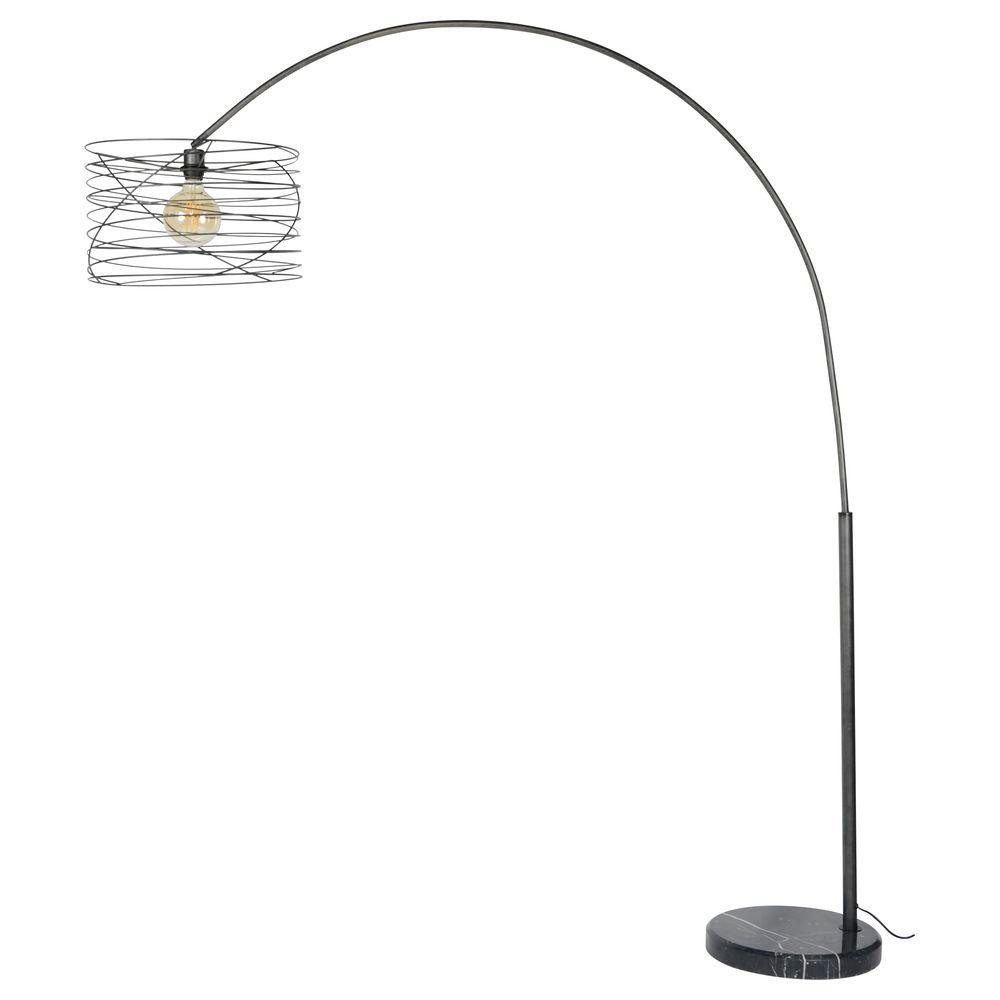famlights Bogenlampen famlights, Bogenleuchte Riccardo aus Metall in Antharzit E27