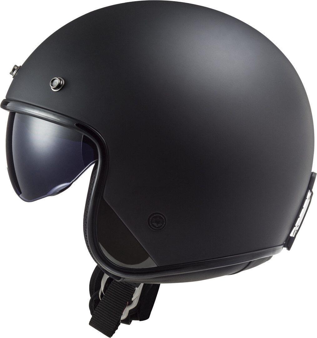 LS2 Motorradhelm OF601 Bob II Solid Jethelm, integriertes Sonnenvisier