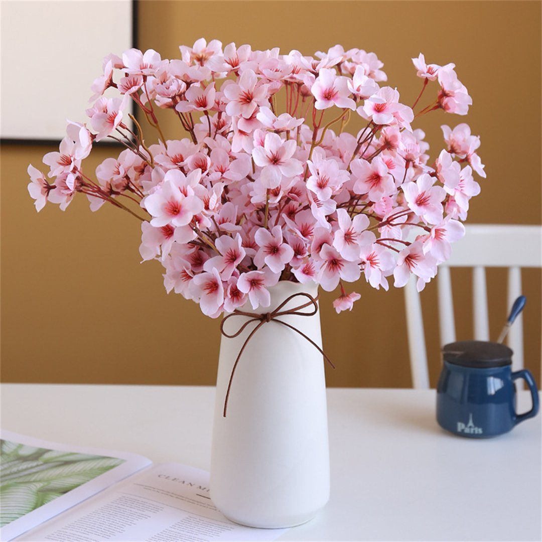 Blumen für Simulierter Pfirsichblütenzweig und Heimdekoration die Kunstblumenstrauß UG, L.Ru Künstliche Wachspflaumenblütenzweig,