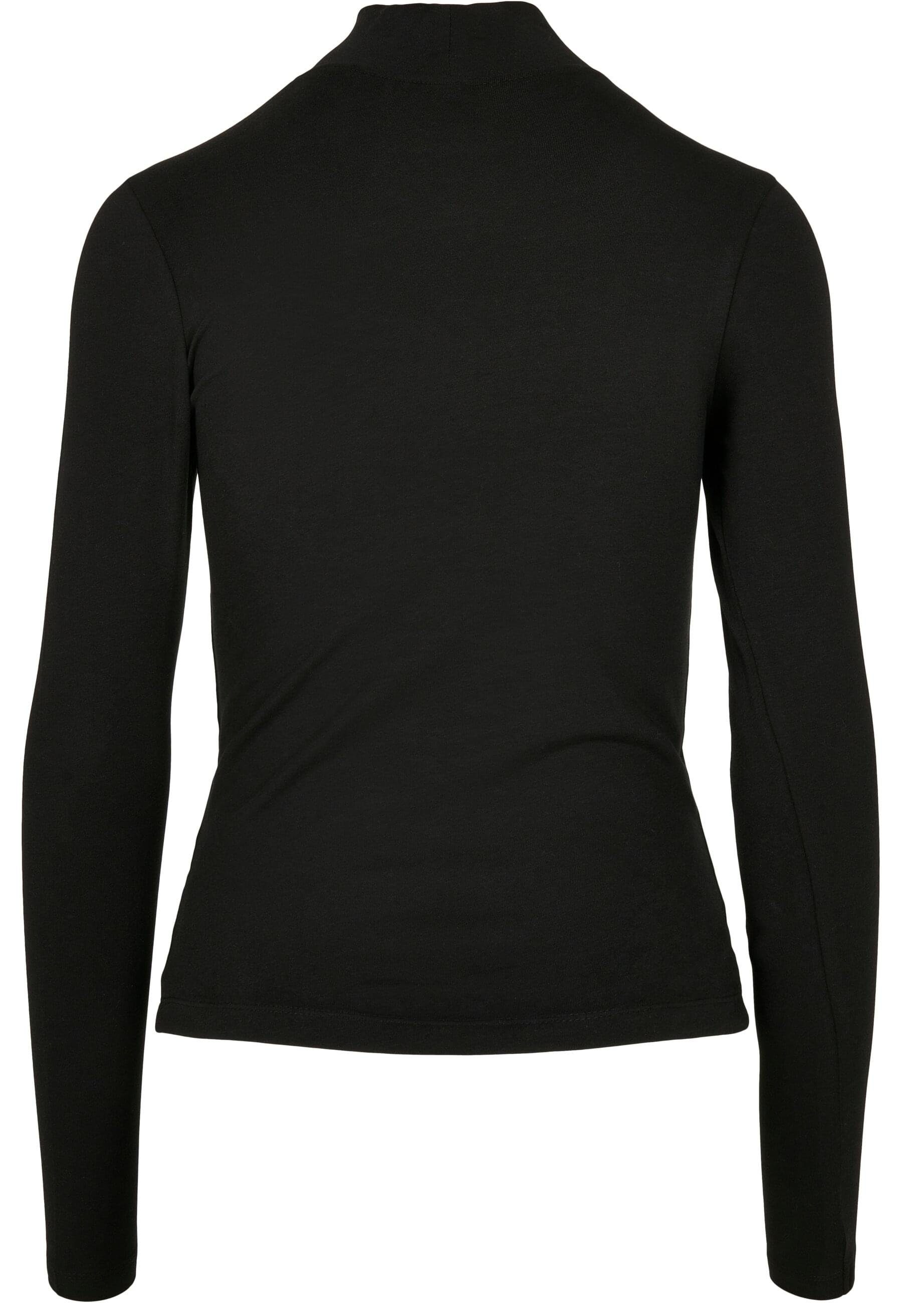 CLASSICS black Longsleeve (1-tlg) URBAN Ladies Damen Langarmshirt Cut-Out Turtleneck