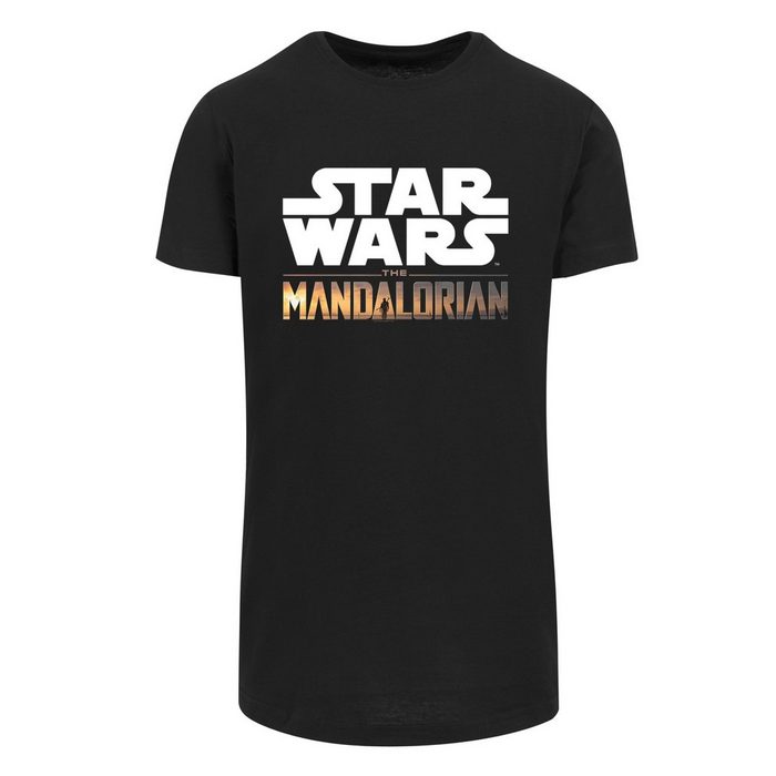 F4NT4STIC T-Shirt Long Cut T Shirt 'Star Wars The Mandalorian Logo' Herren Premium Merch Lang Longshirt Bedruckt