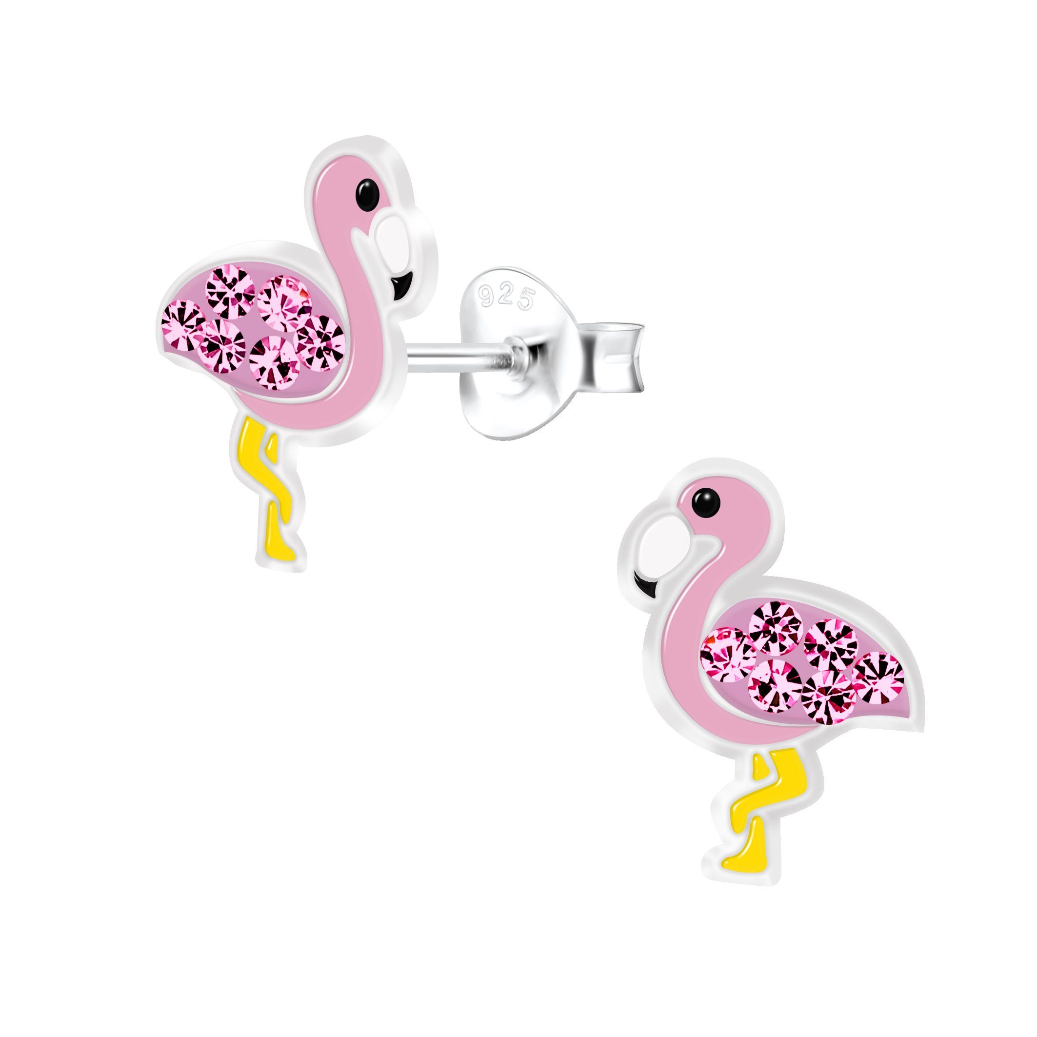 ALEXANDER YORK Paar Ohrstecker FLAMINGO Zirkonia pink, 2-tlg., 925 Sterling Silber | Ohrstecker