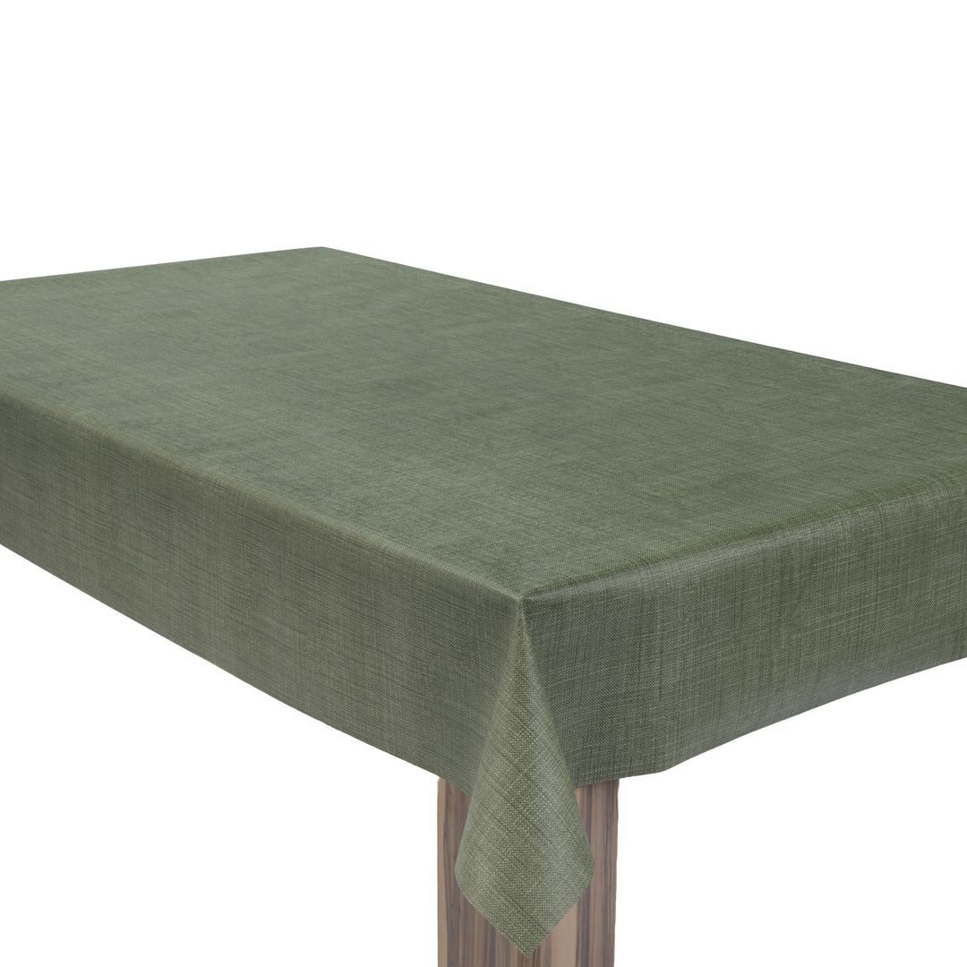 laro Tischdecke Wachstuchtischdecke Uni Leinen Olivgrün PVC Eckig