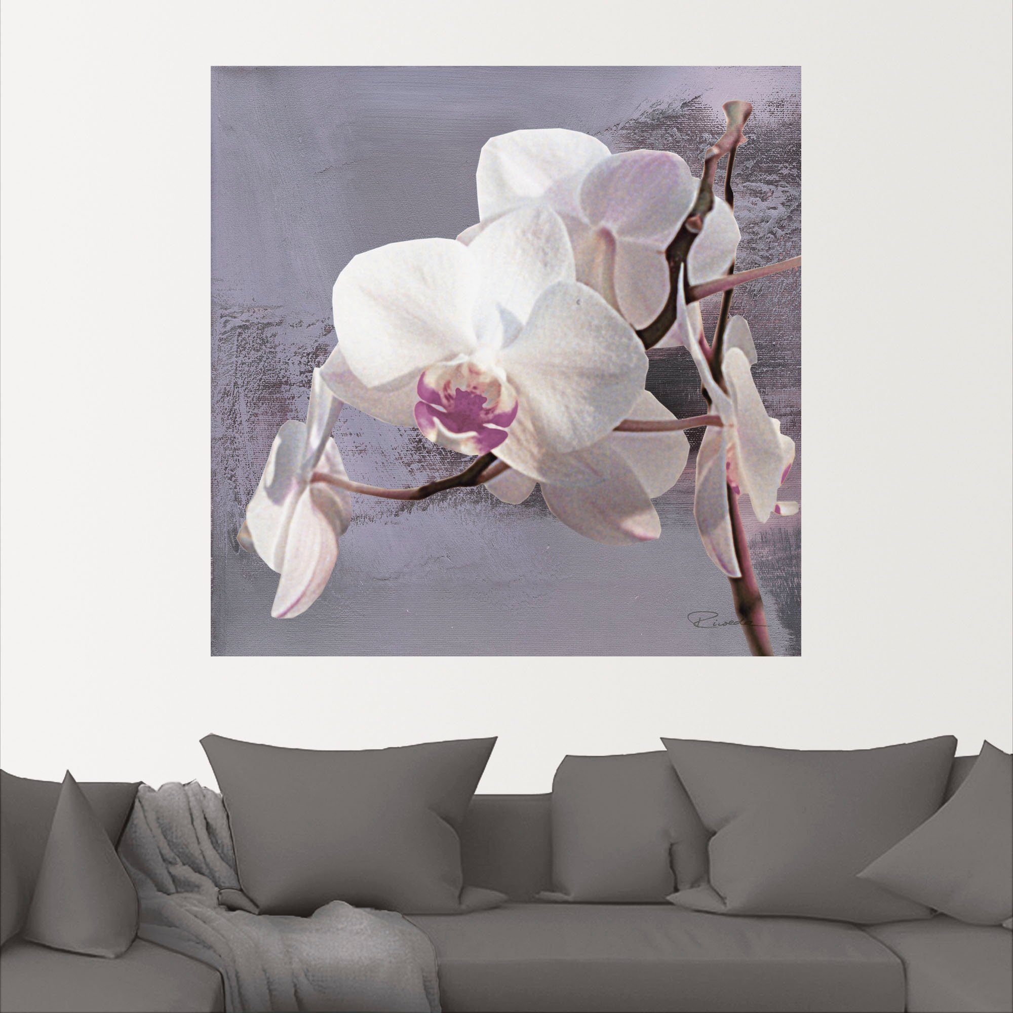 Artland Wandbild Orchideen vor oder (1 Blumen St), versch. in Alubild, Leinwandbild, als Größen Wandaufkleber Violett Poster I