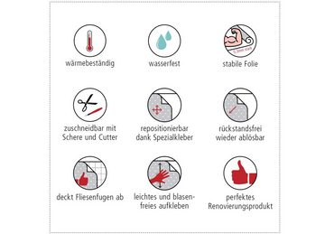 MySpotti Küchenrückwand fixy Noaki, (1-tlg), selbstklebende und flexible Küchenrückwand-Folie