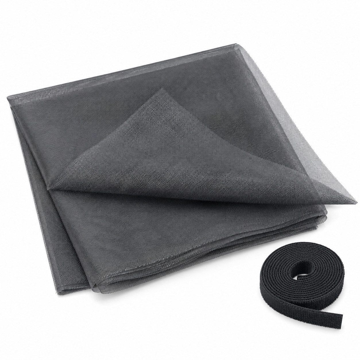 Testrut Fliegengitter-Gewebe Fliegengitter 100 x 100 cm Anthrazit mit Klettband, (1-St)