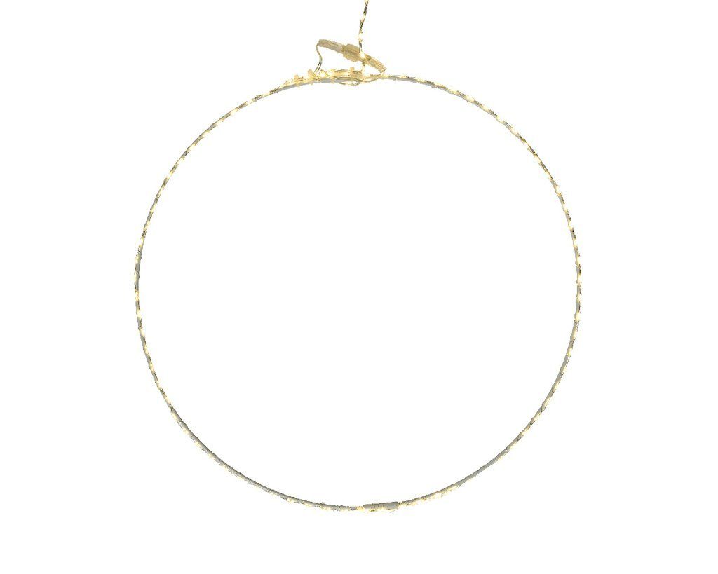 Kaemingk Dekokranz LED Ring warmweiß Metall silber Outdoor günstig online kaufen