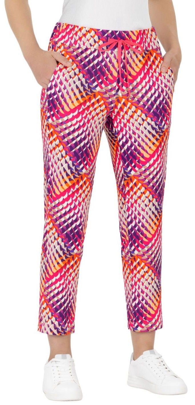 St Ann by Stehmann Jogger Pants Roxana40, 7/8 Joggpant abstrakt bedruckt mit seitlichen Taschen abstraktes farbenfrohes Muster