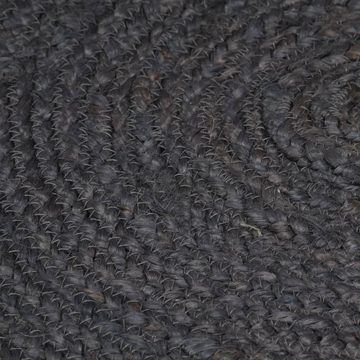 Teppich Handgefertigt Jute Rund 210 cm Dunkelgrau, furnicato, Runde