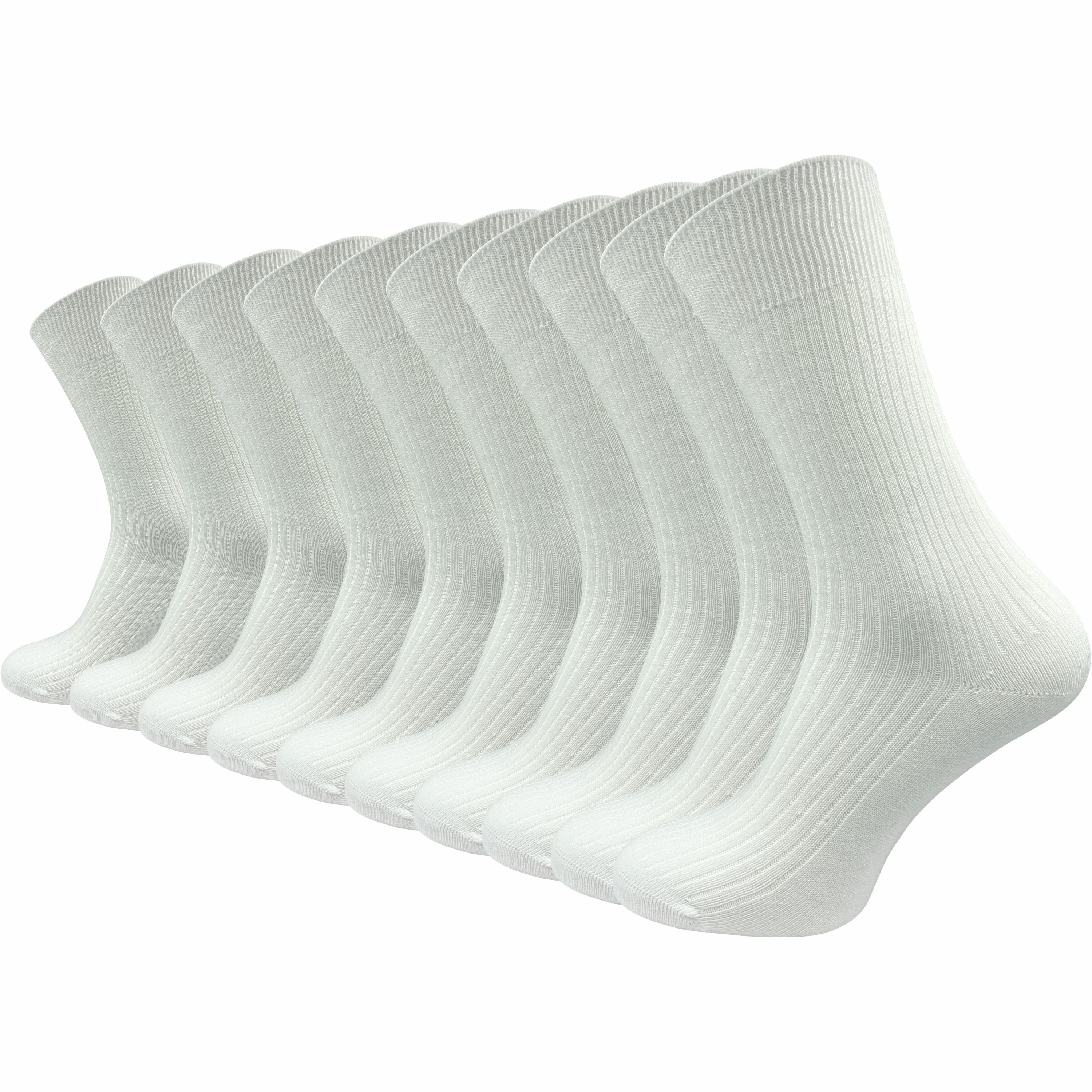 GAWILO Basicsocken "Natur" für Herren aus 100% Baumwolle in weiß - reine Baumwollsocken (10 Paar) Atmungsaktive Baumwolle gegen Schweißfüße - mit stabilisierender Rippe