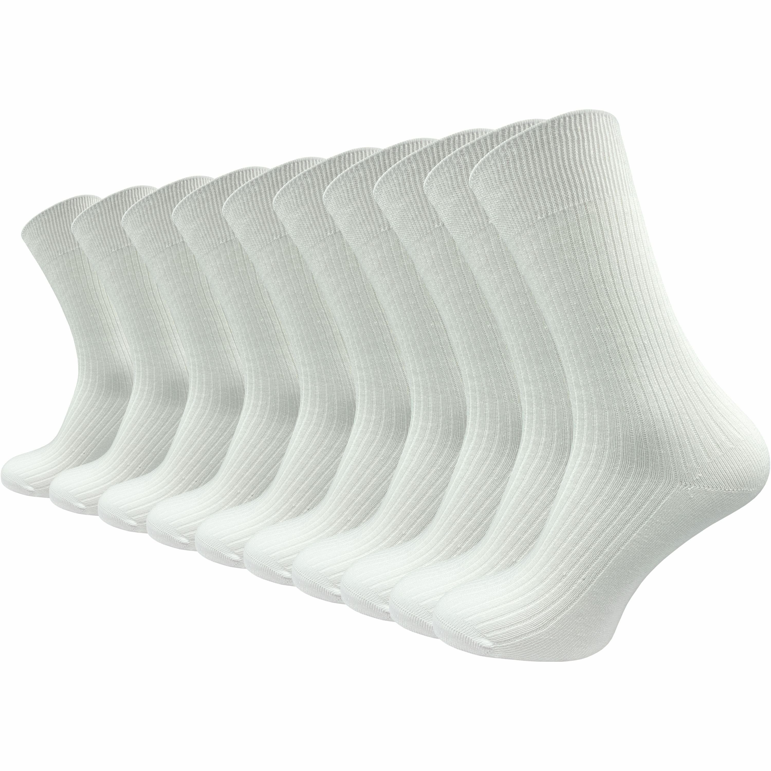Komfortsocken "Natur" für Damen aus 100% Baumwolle in weiß - reine Baumwollsocken