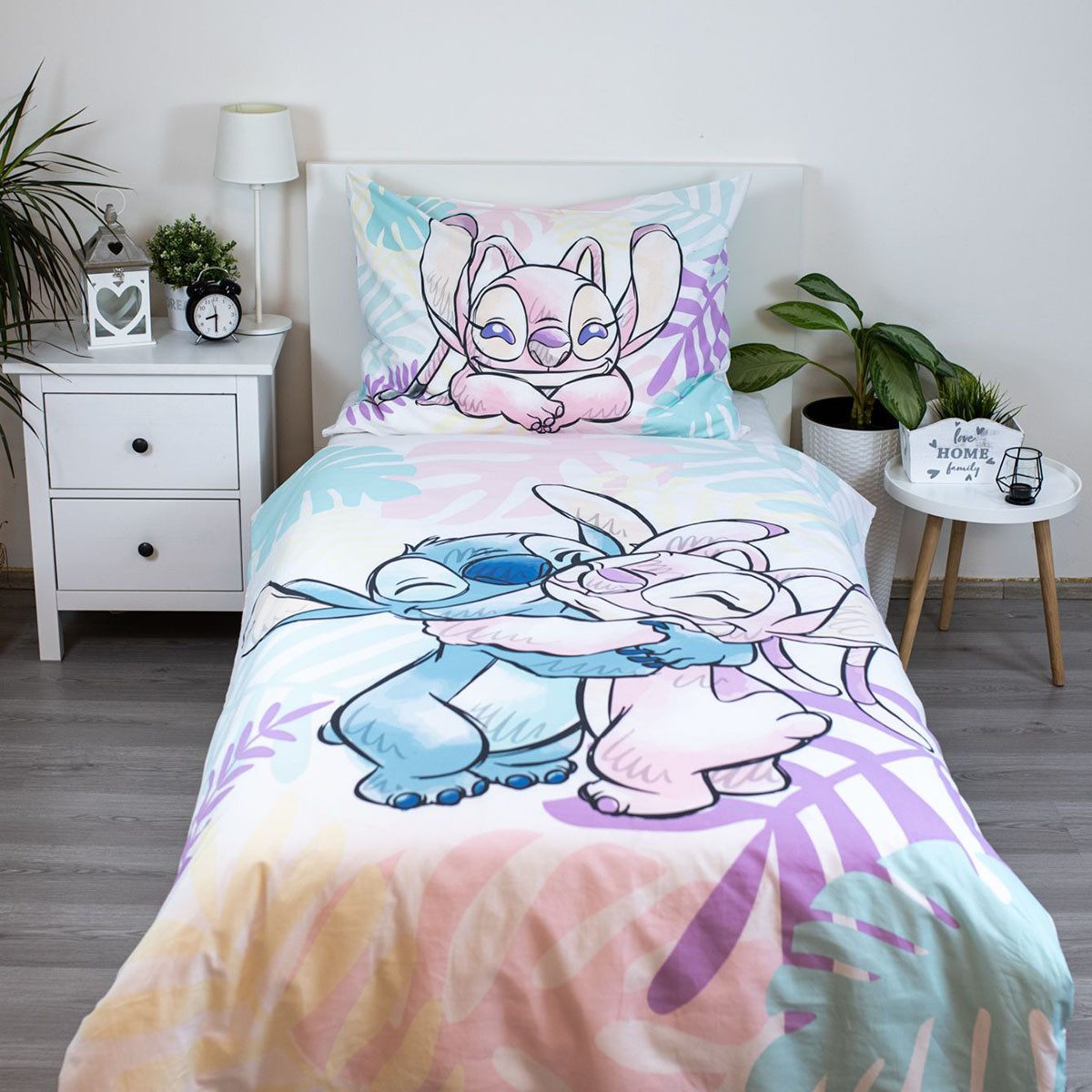 Disney Bettwäsche Disney Lilo und Stitch Bettwäsche Angel 140 x 200 + 70 x 90cm Baumwoll, Renforcé, 2 teilig