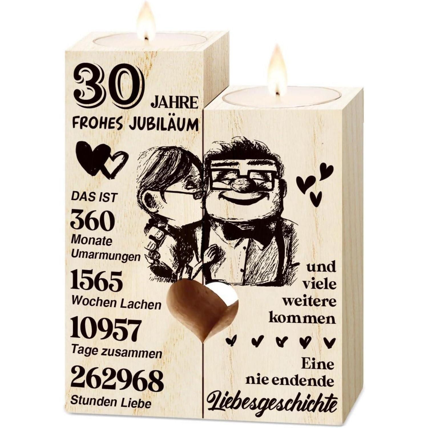 LuxusKollektion Badaccessoire-Set Kerzenständer Holz Perlenhochzeit Geschen günstig online kaufen