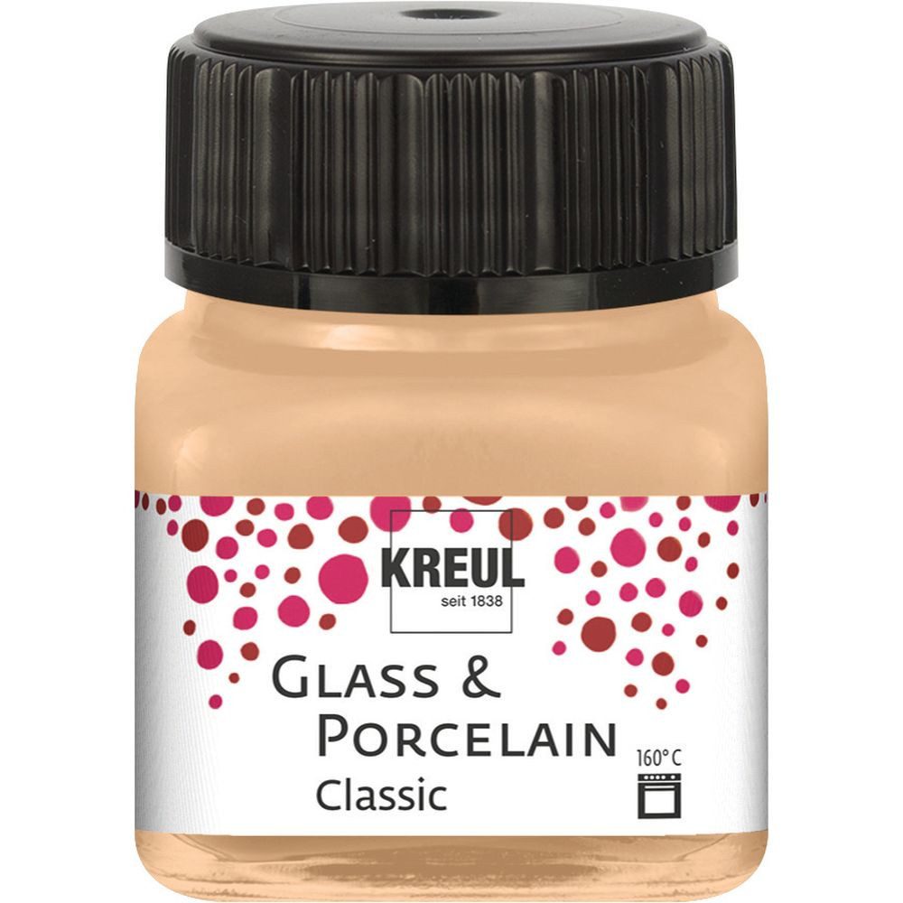 C. KREUL Porzellanfarbe KREUL Glass & Porcelain Farbe Classic metallic champagner 20ml Glas