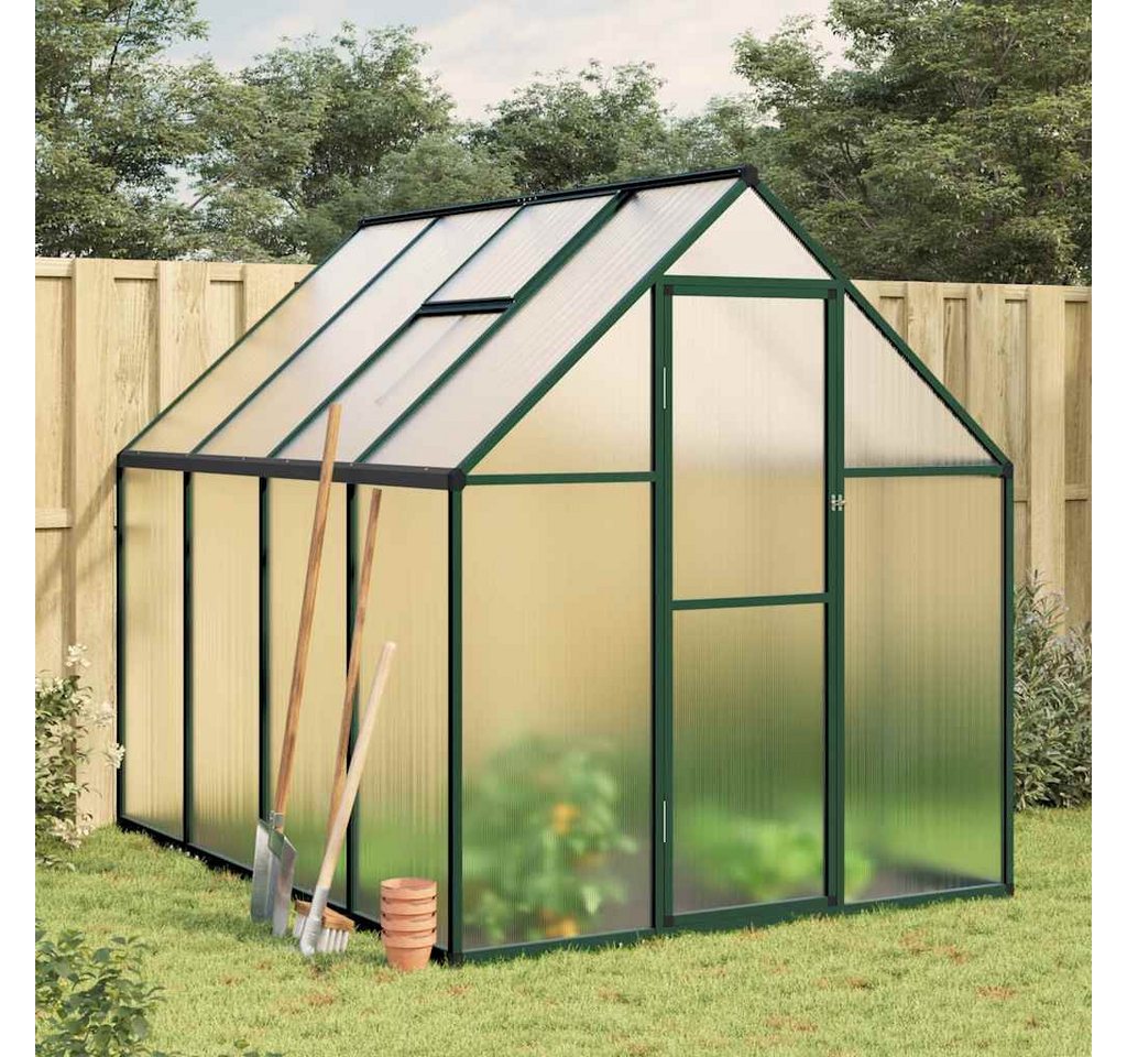 vidaXL Gewächshaus, Gewächshaus mit Fundamentrahmen Grün 224x169x195 cm Aluminimum vidaXL Gewächshaus, Gewächshaus mit Fundamentrahmen Grün 224x169x195 cm Aluminimum