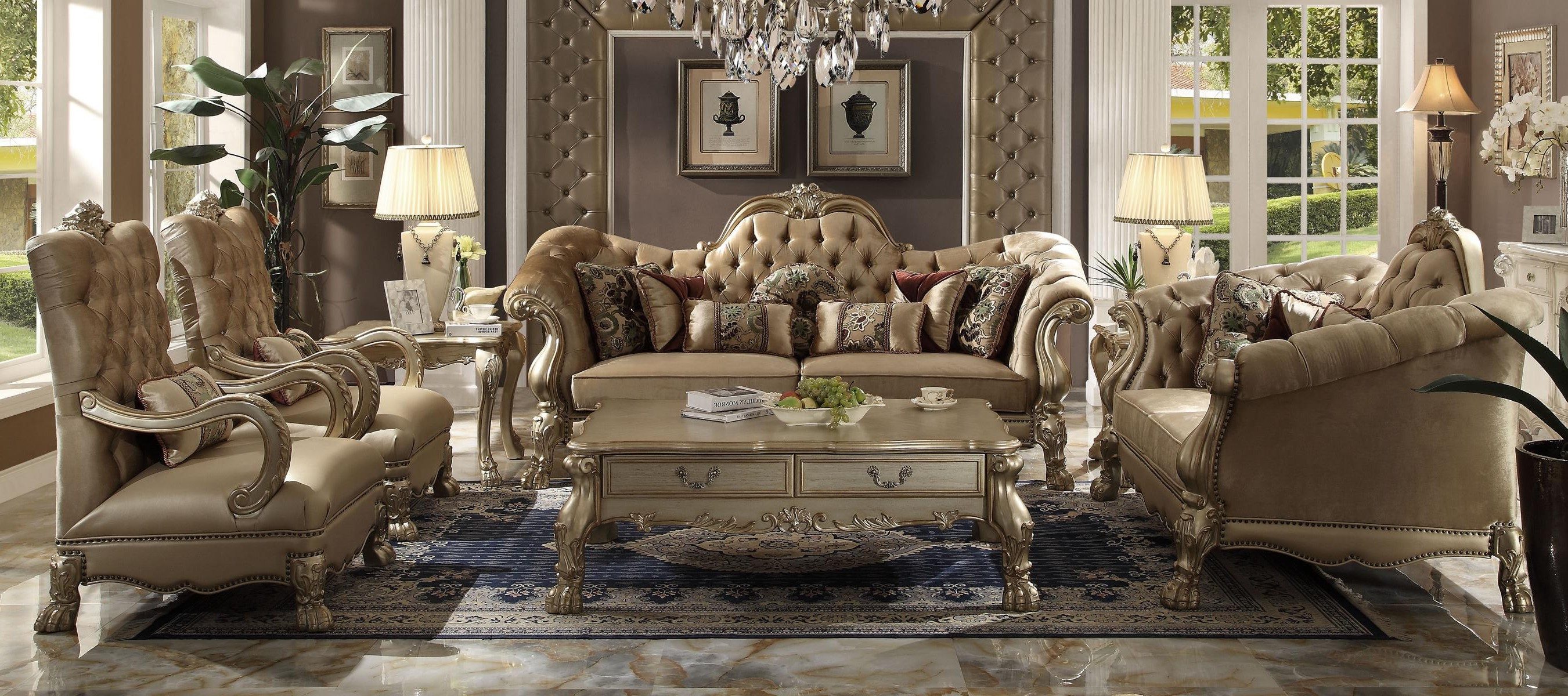 Xlmoebel Polstergarnitur Luxus Chesterfield Sofagarnitur 3+2+1+1 Sitzer Set Couch, (4-tlg), Made in Europa