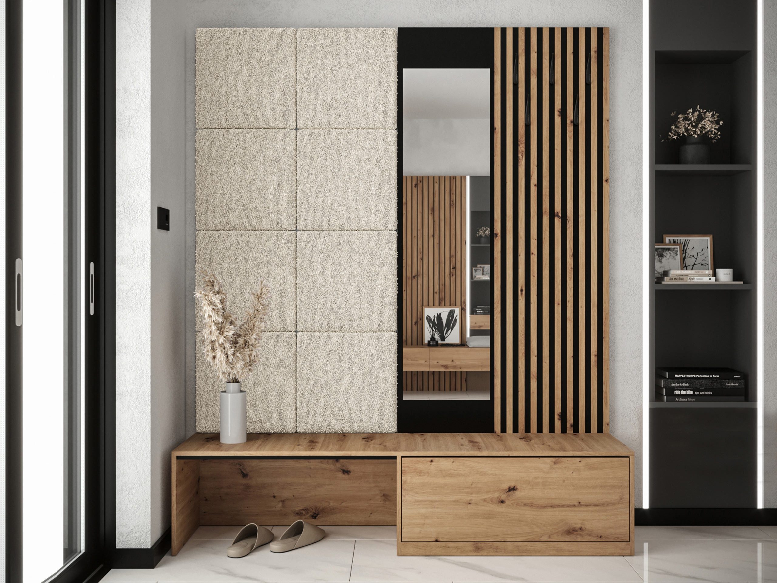 MIRJAN24 Garderoben-Set Premium, (Komplett-Set, Schuhschrank, Spiegel, Lame günstig online kaufen