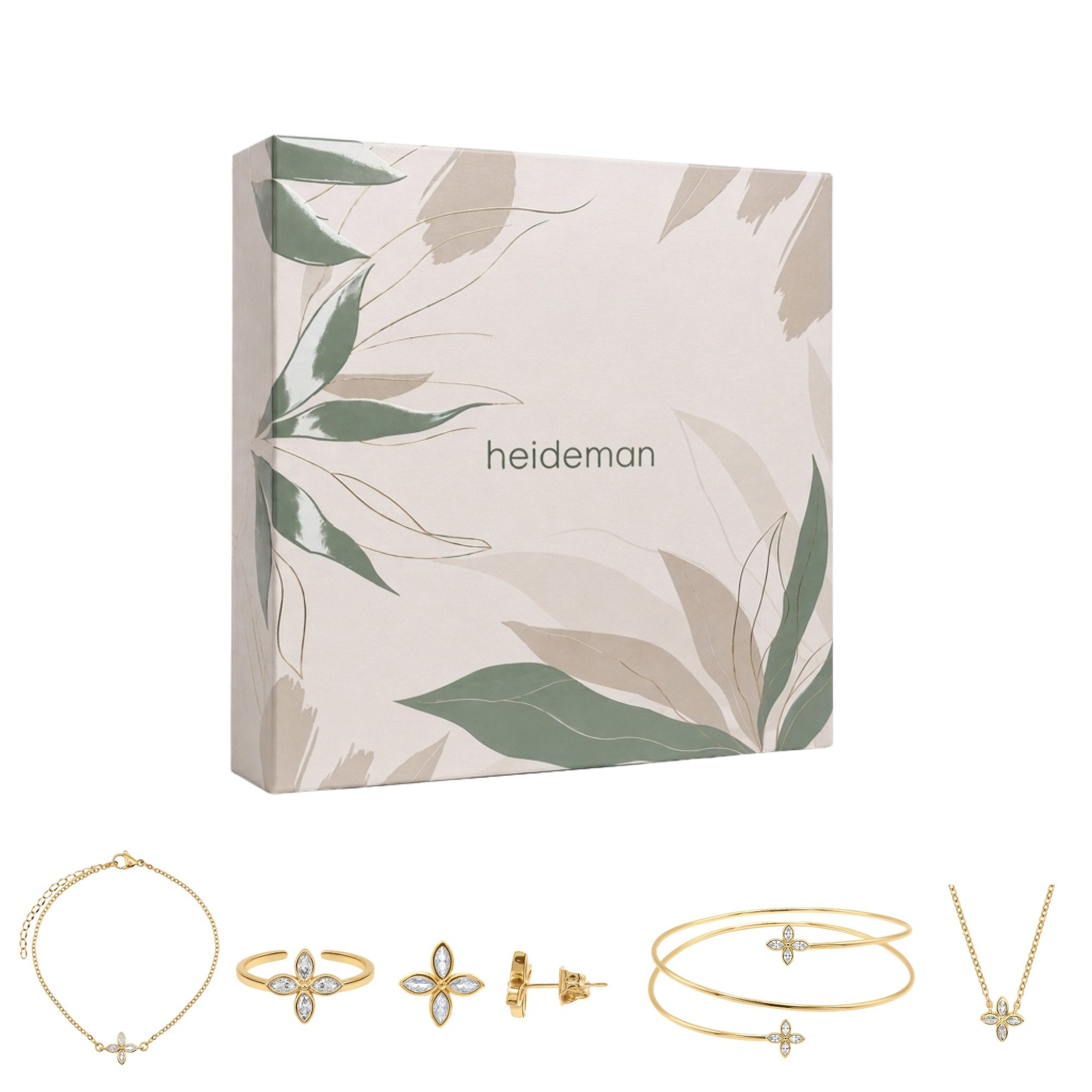 Heideman Schmuck-Adventskalender Summerbox Florenz silberfarben, Schmuckset mehrteilig Schmuck für Frauen - 5 Schmuckstücke
