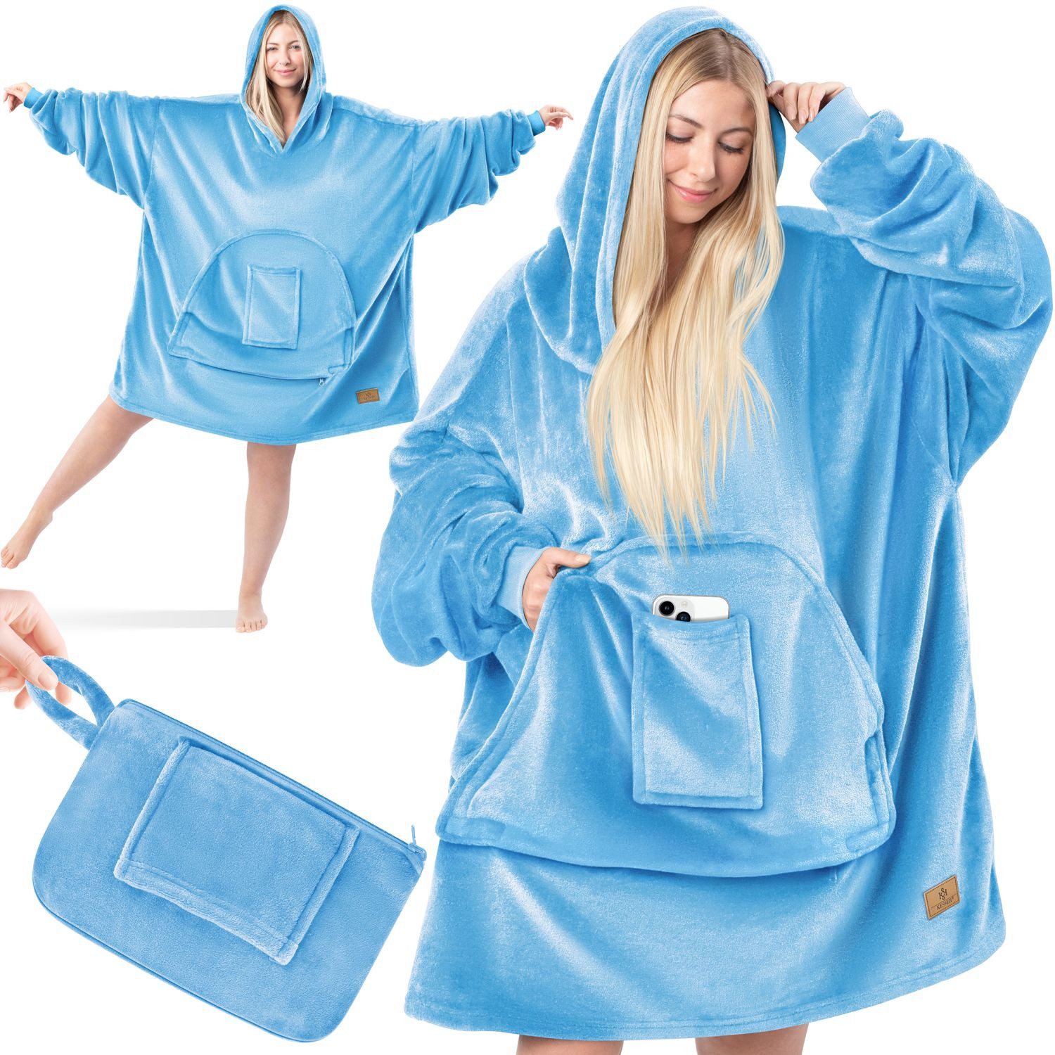 Sienna Hoodie Decke Mit Ärmeln, Kuschelig Warm, Oversize Für Damen & Herren – Perfekt Zum Lounge, Camping Oder Reisen