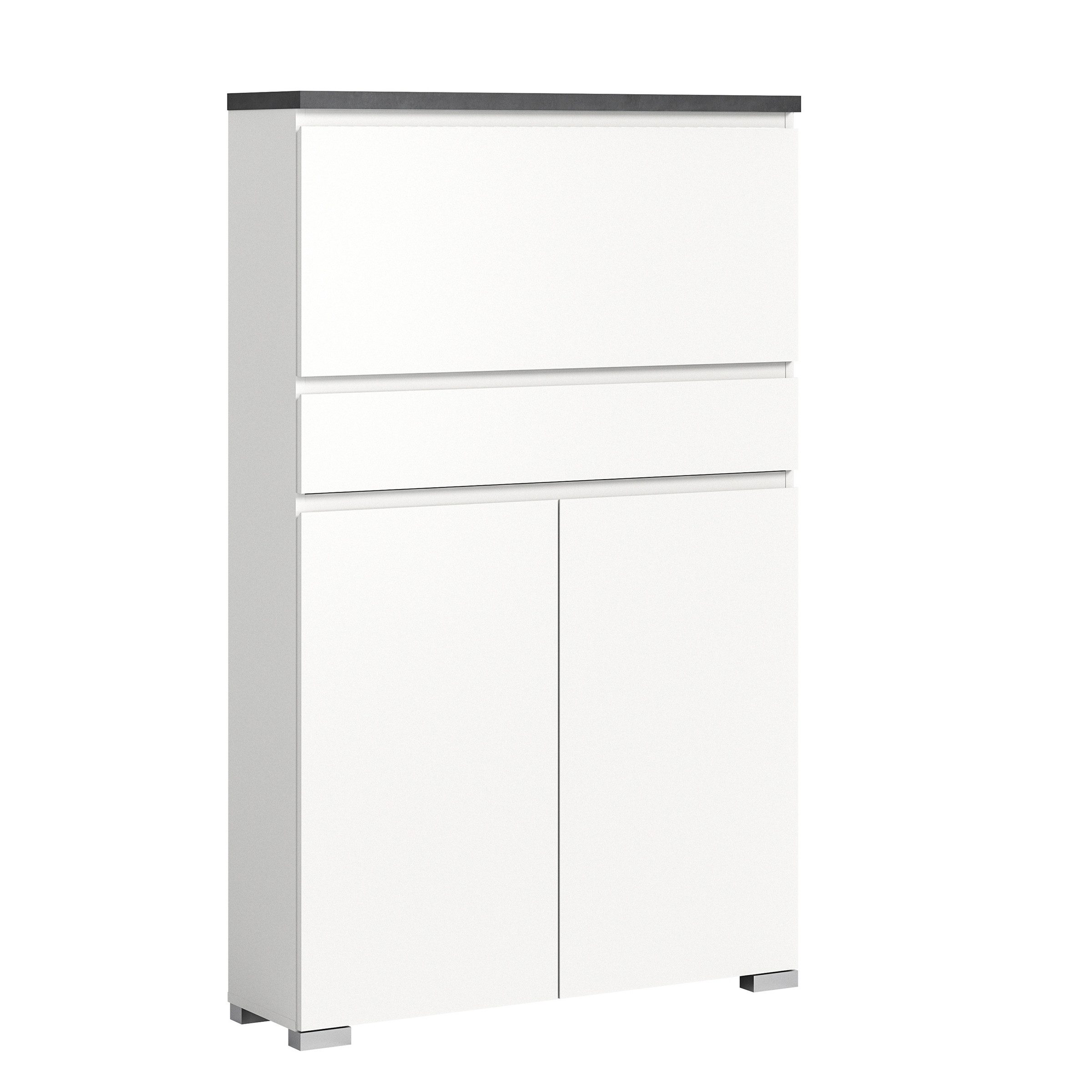 xonox.home Schuhschrank in Weiß - 95x151x27cm (BxHxT)