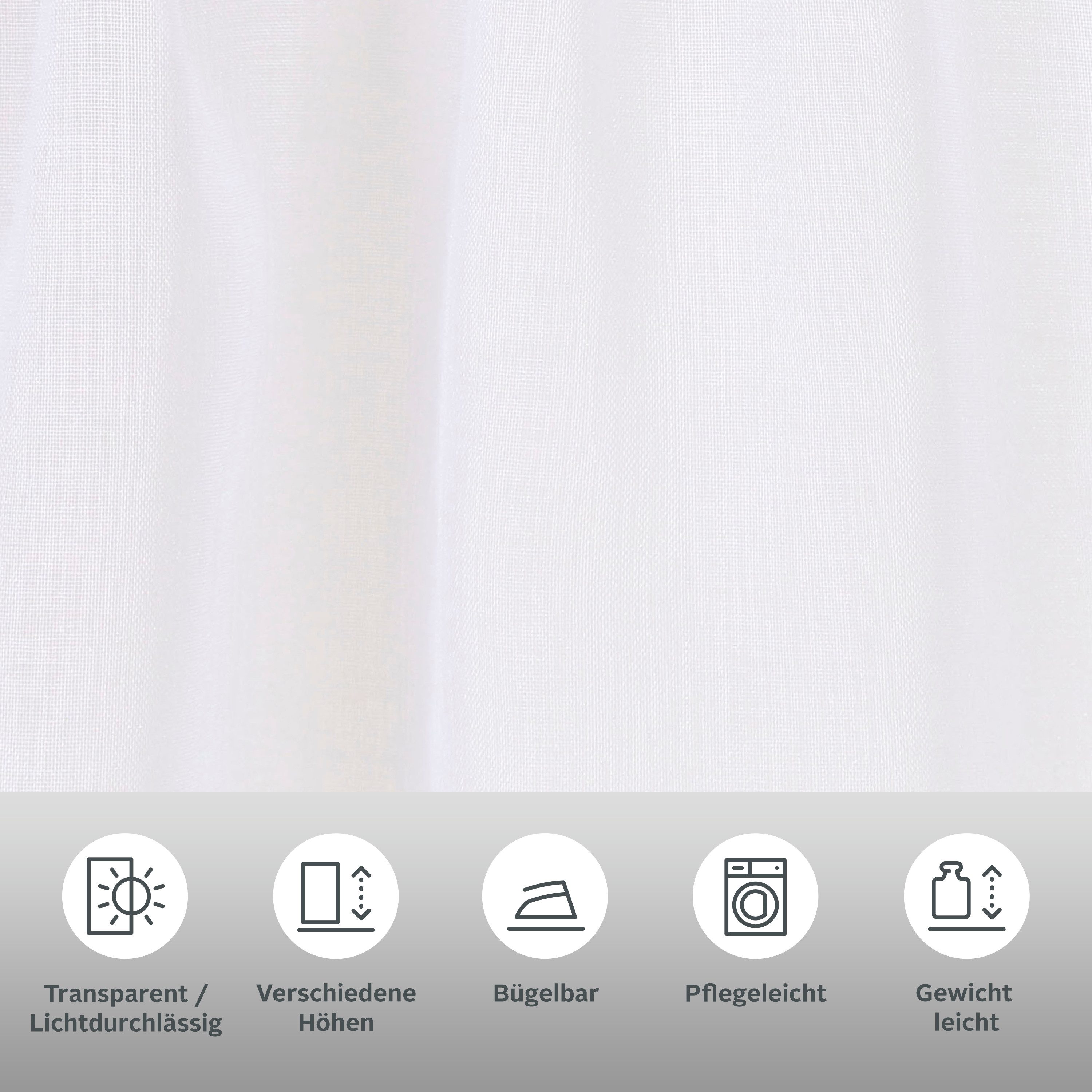 OTTO home Gardine Dolly (1 St), Stangendurchzug, transparent, Polyester, Stangendurchzug, transparent, gewebt, Pflegeleicht, eleganter Fall