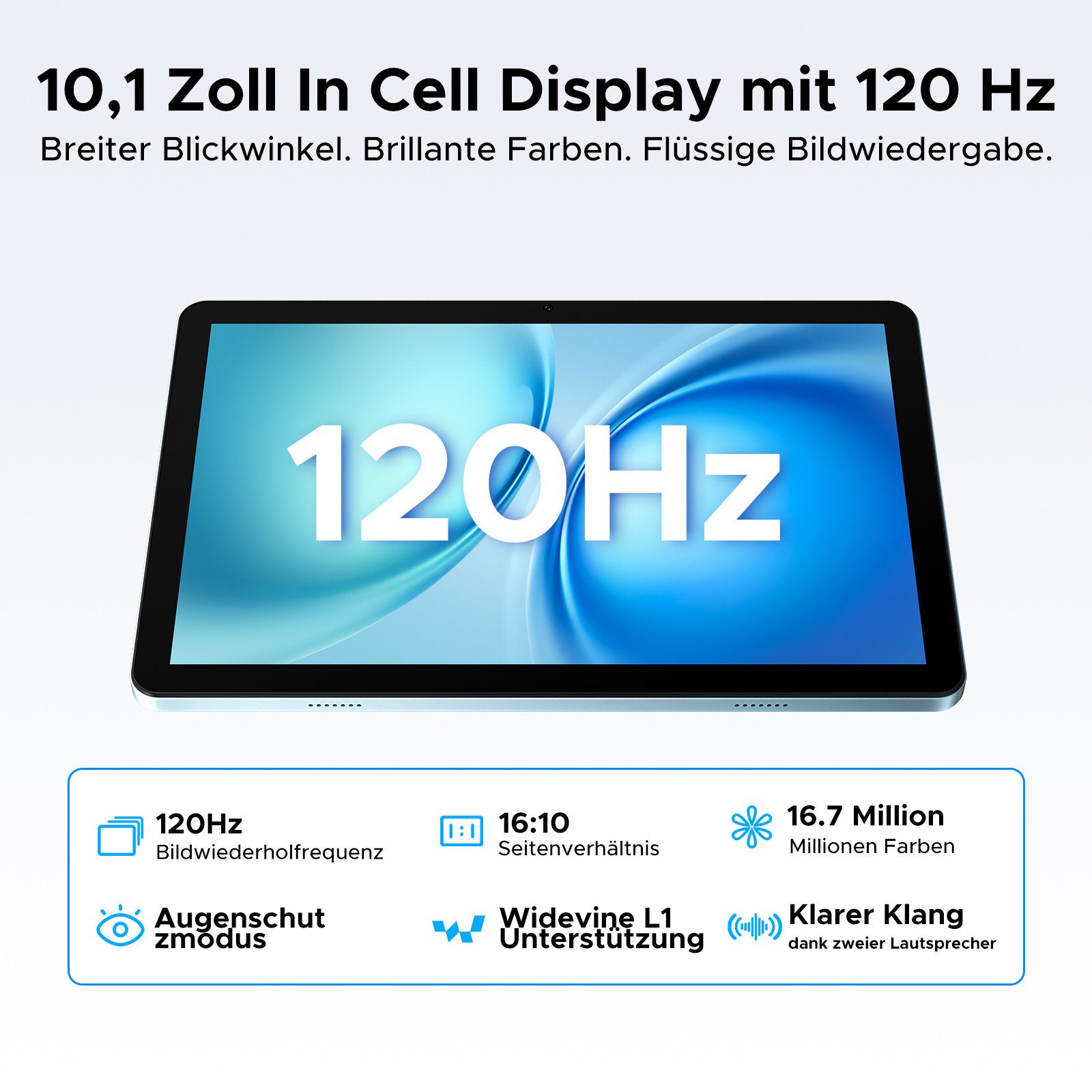 DOOGEE TabG5 10'' Tablet mit Tastatur, Android 16, 120Hz, 7500 mAh, ultradünn Tablet (10", 3 GB, Android 16, 8 MP, T7200 Octa-Core, Gemini AI, 4G LTE/5G WIFI, Widevine L1/Face ID)