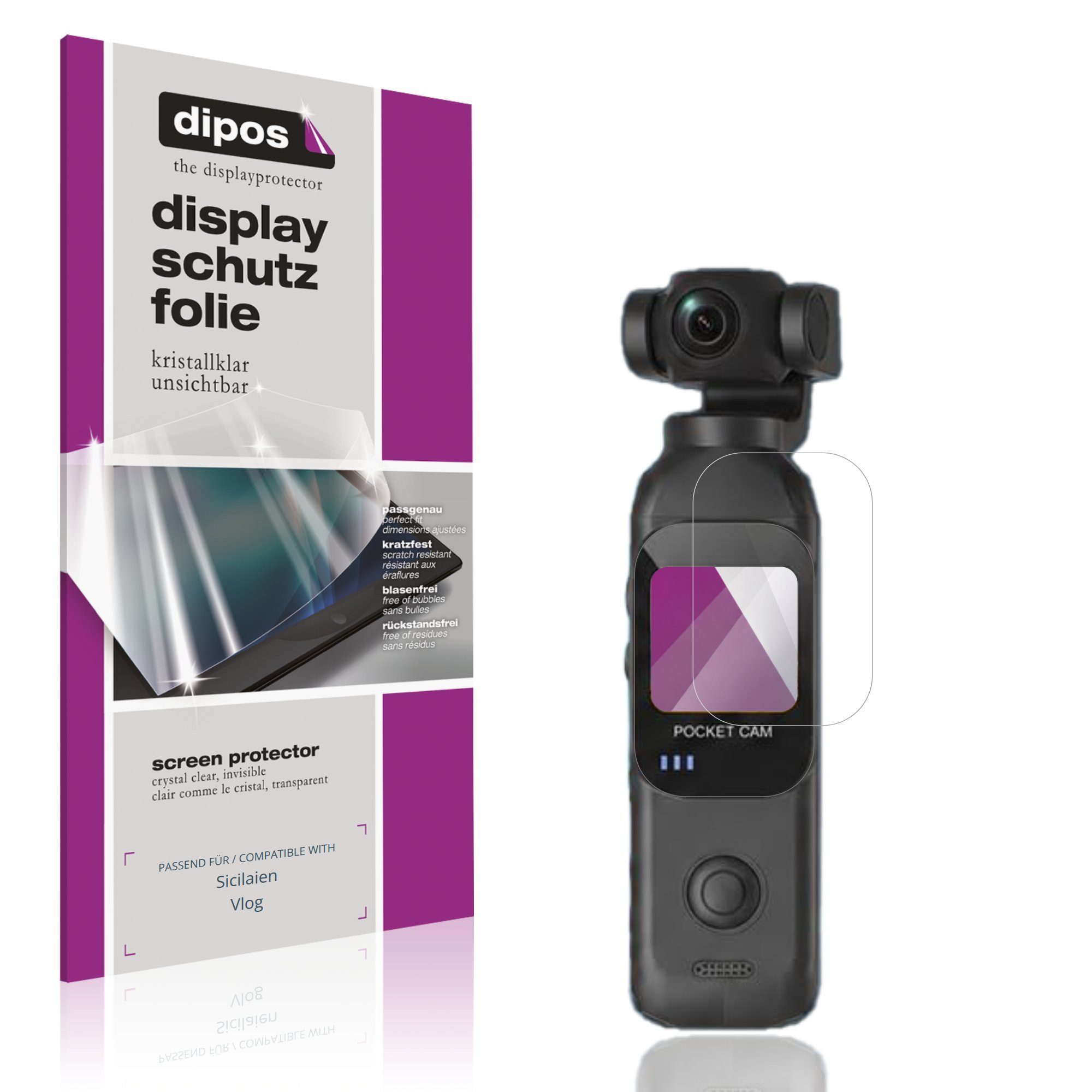 dipos Displayschutzfolie Schutzfolie für Sicilaien Vlog, 4 Stück, Displayschutz Schutz Folie Made in Germany