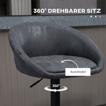 HOMCOM Barhocker höhenverstellbar, 360-Grad-Schwenk-Design, 57 cm x 50 cm x 84-104 cm (Set, 2 St., Barhocker), 110kg Belastung,Sitz