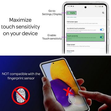 Nalia Smartphone-Hülle Samsung Galaxy A72, Klare 360 Grad Hülle / Rundumschutz / Transparent / Displayschutz Case