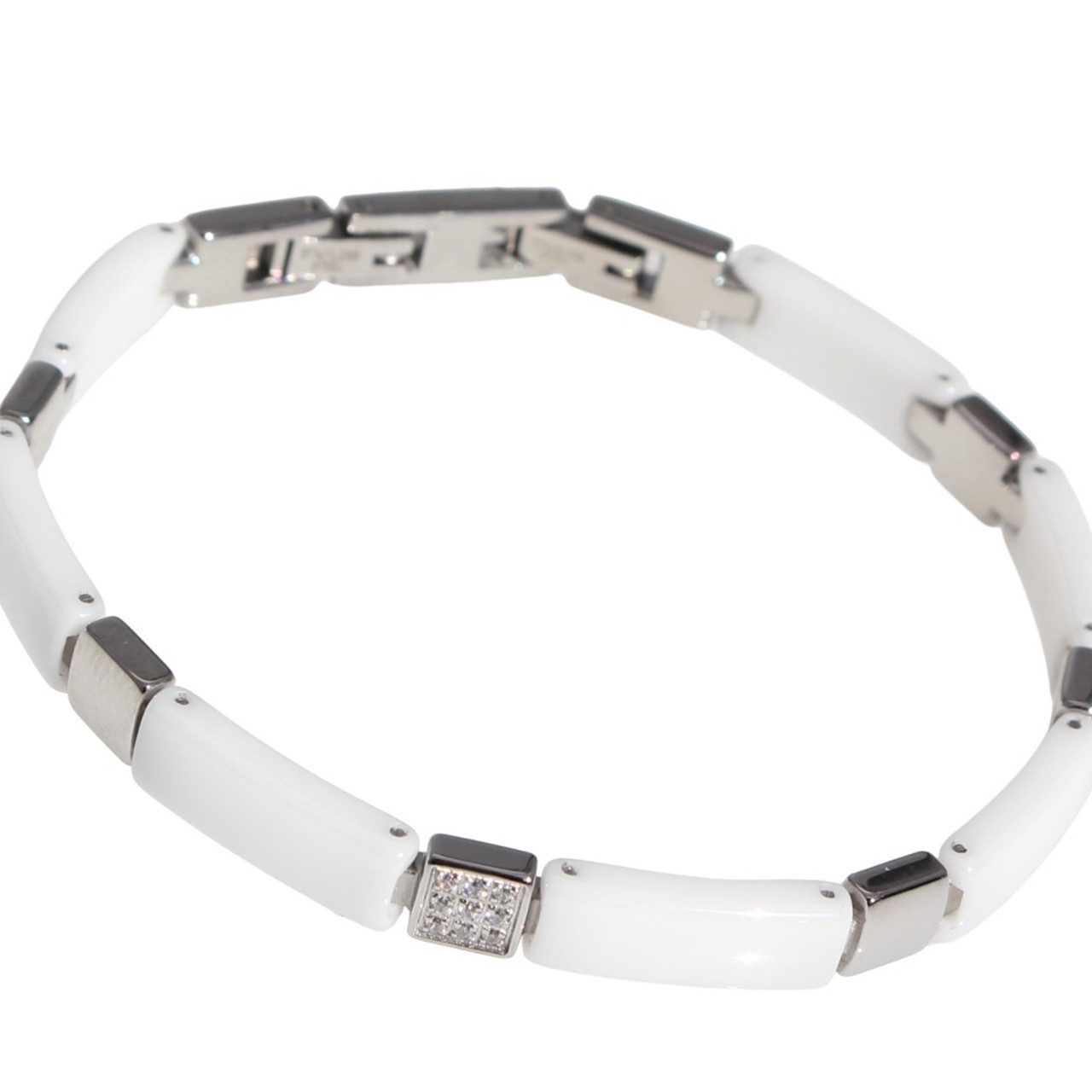 Armband Gliederarmband Edelstahl- Keramikarmband Handgelenkkette Damenarmband