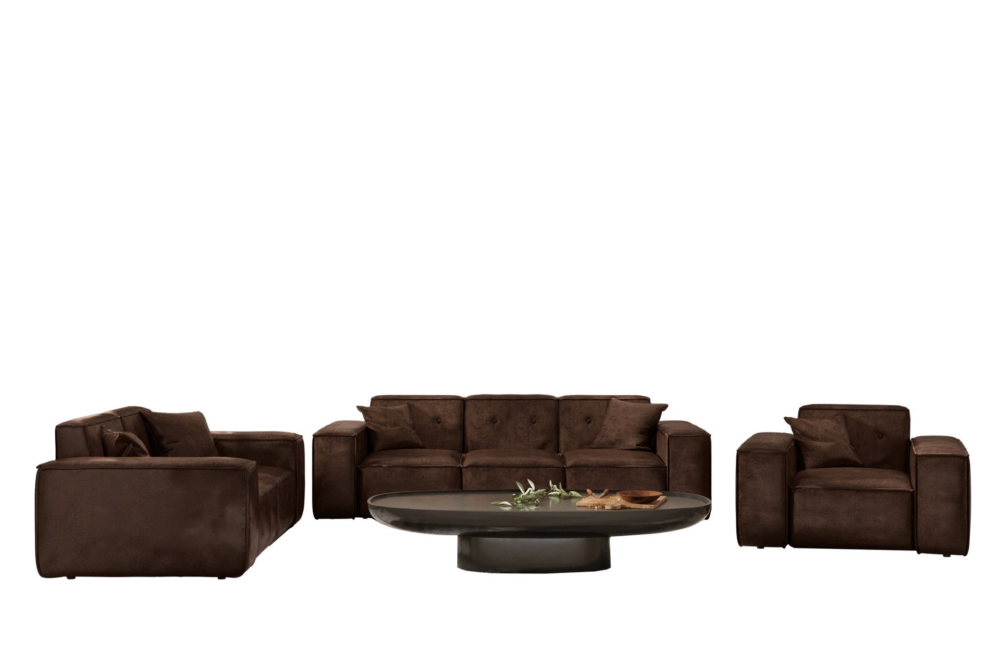 Fun Möbel Polstergarnitur Sofaset Designersofa CESINA 3-2-1 im Vintage Look günstig online kaufen