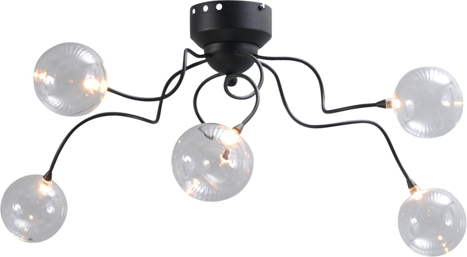 lm LED fest 750 Deckenlampe integriert, Schwarz Licht-Erlebnisse Deckenleuchte K 2200 LED Modern Metall Wohnzimmer GIO, in Warmweiß,
