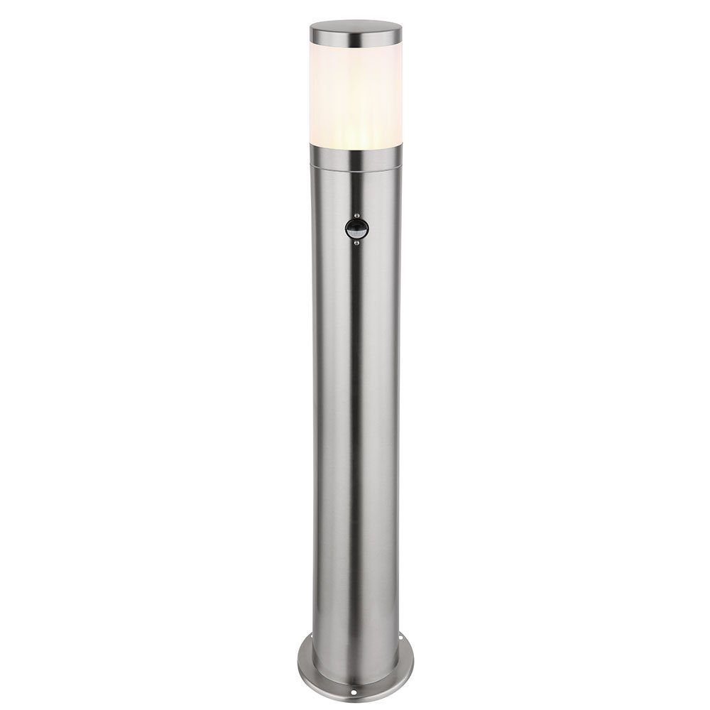 GLOBO LIGHTING Außen-Stehlampe, Leuchtmittel nicht inklusive, Stehleuchte Außenlampe Wegeleuchte Gartenlampe IP44 Sensor Edelstahl