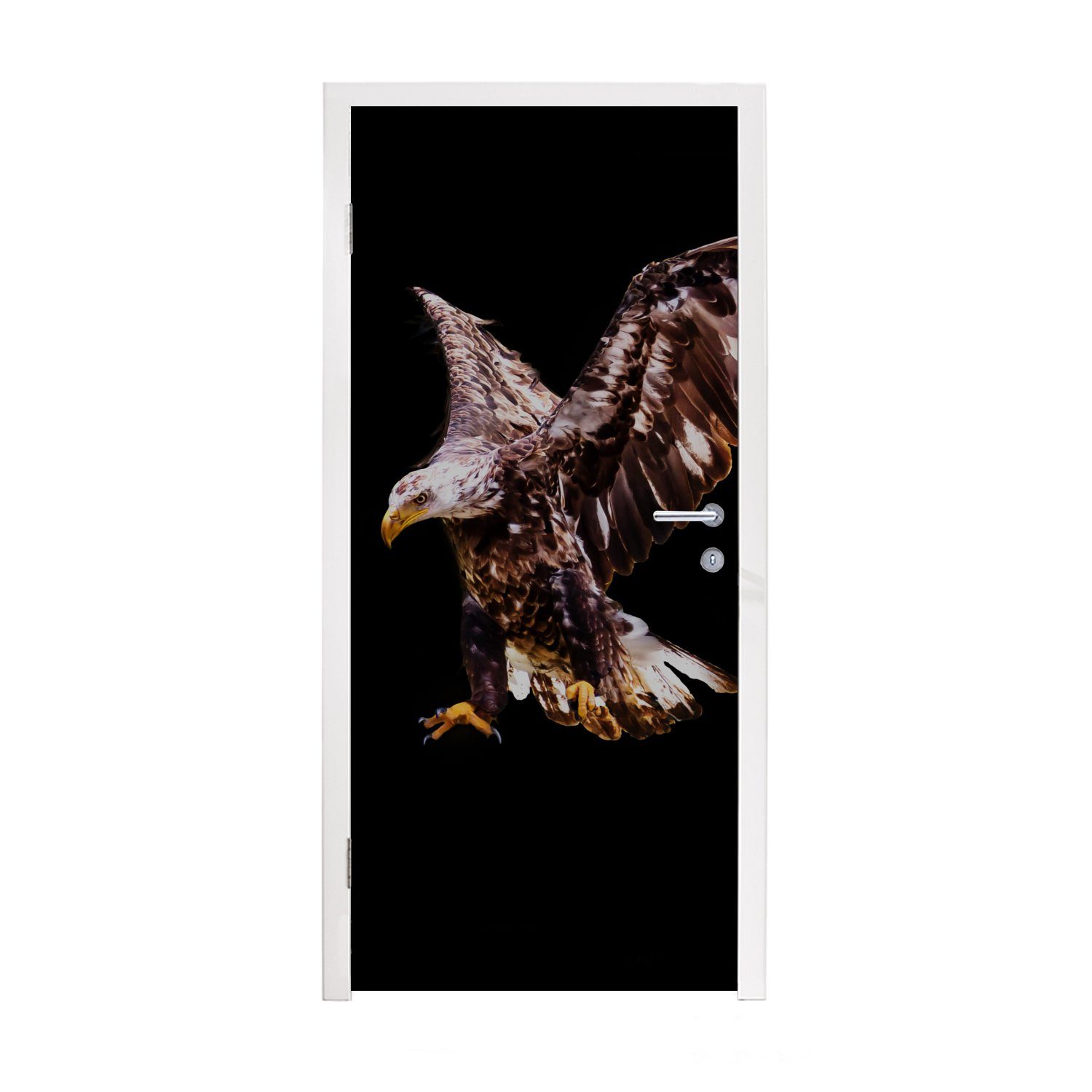 MuchoWow Türtapete Adler - Vogel - Federn, Matt, bedruckt, (1 St), Fototapete für Tür, Türaufkleber, 75x205 cm