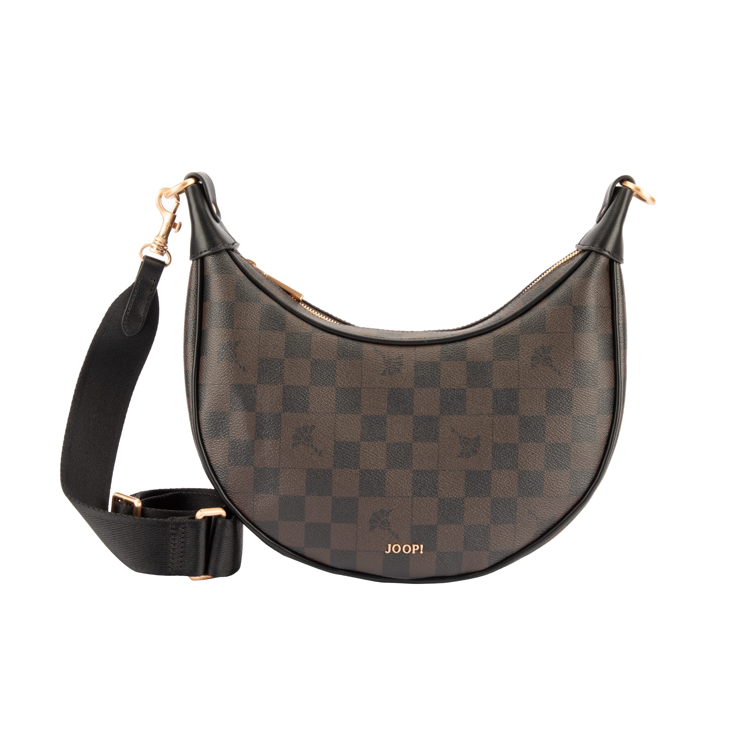 JOOP! Schultertasche cortina piazza shoulderbag mvz, Damen Umhängetasche mit modischem Schachbrettmuster