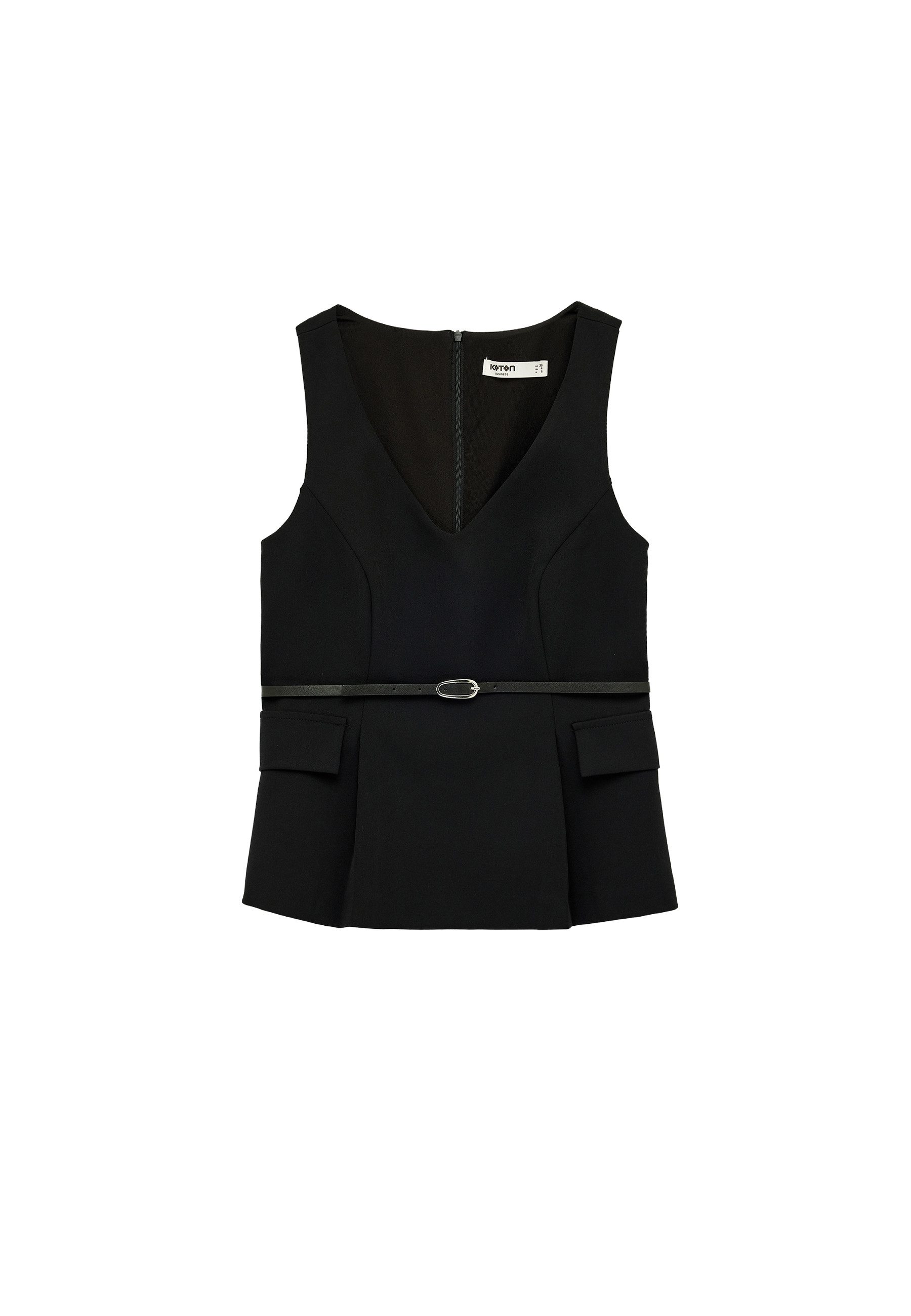 Koton Tanktop Ärmellos V-Kragen Tanktop