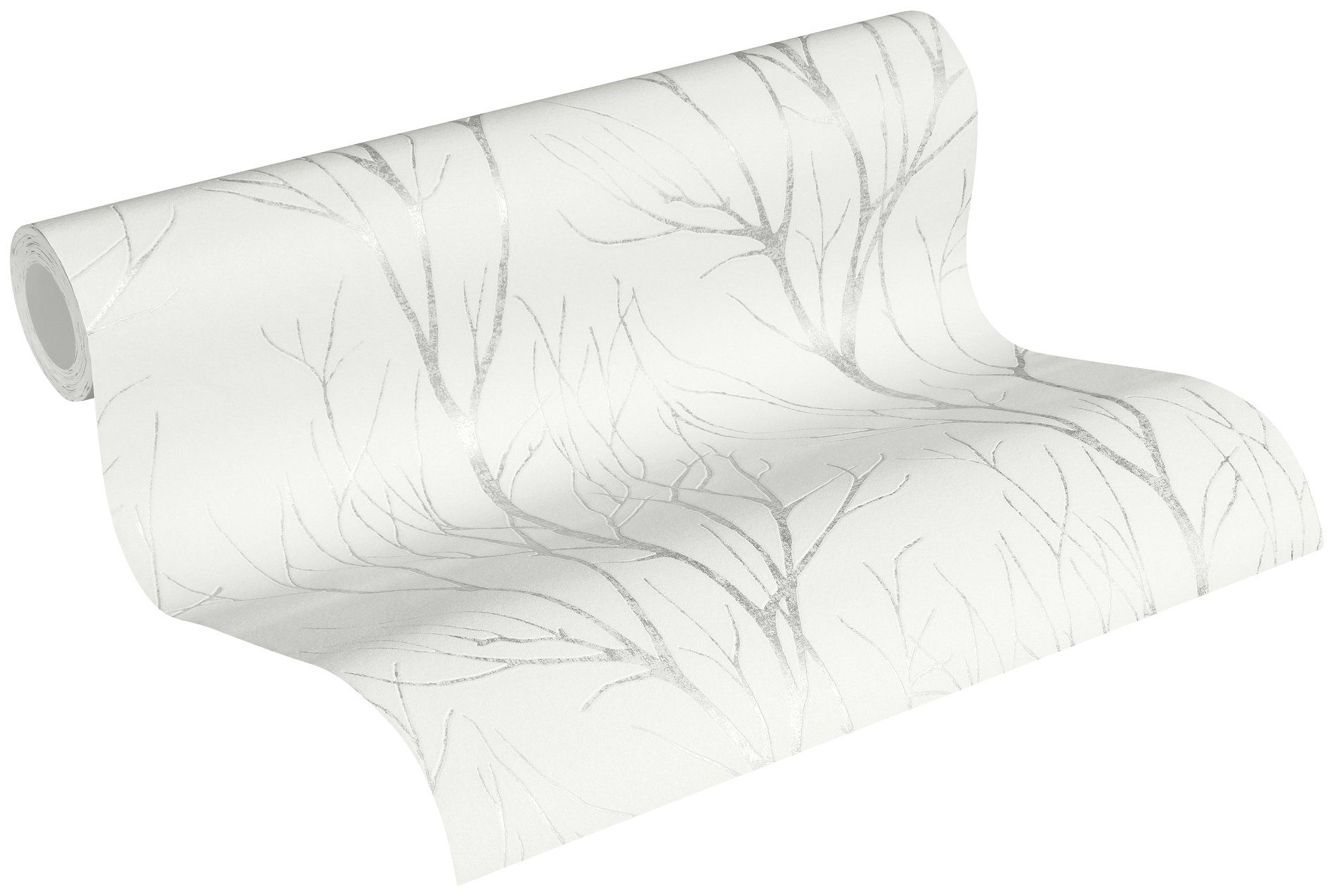 A.S. Création Vliestapete Attractive 2 Tapete Äste, strukturiert, gemustert, matt, neutral, (1 St), Waldtapete Äste Baumtapete strukturiert Tapeten Flur Design Wandtapete