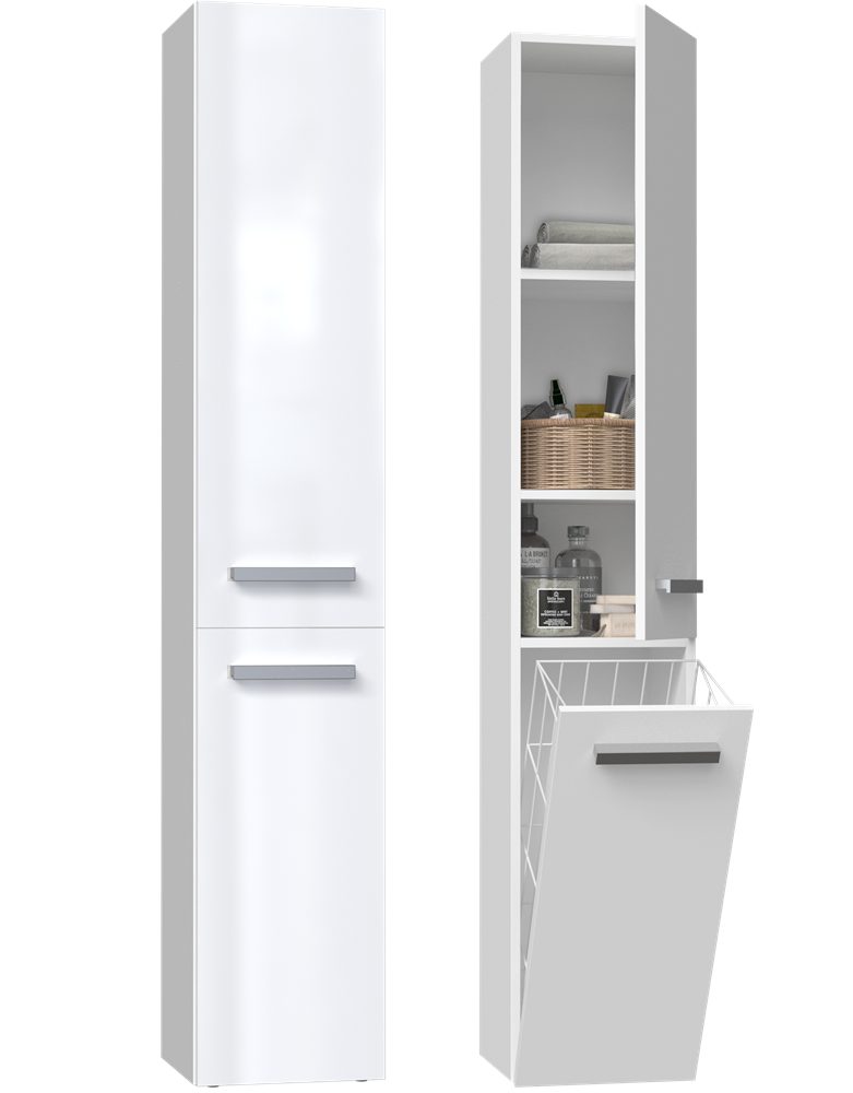 MAGOWA Badkommode Badezimmerschrank NEL IV – Stilvoll, funktional & platzsparend, Tiefe: 30 cm Breite: 31 cm Höhe: 174 cm