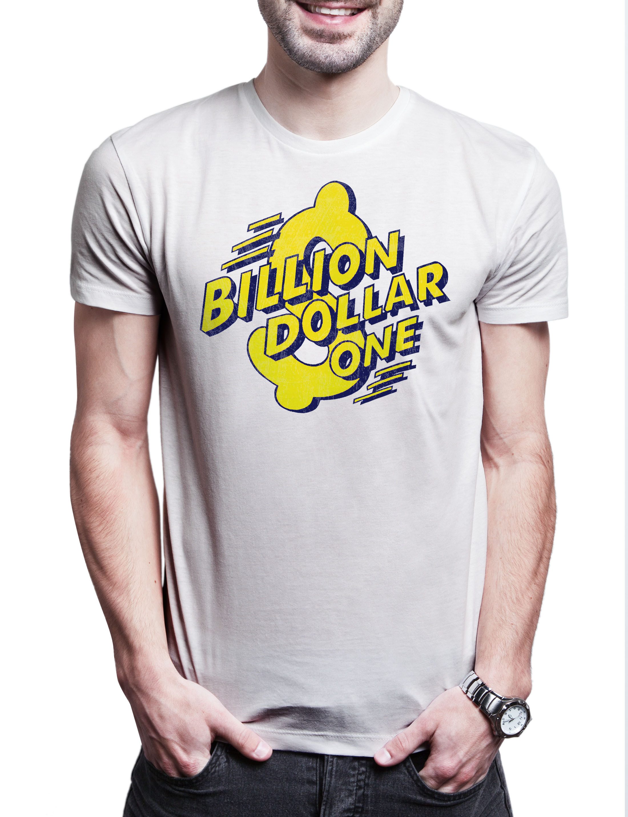 Print-Shirt Billion Dollar One Herren T-Shirt Rich Logo 80s Kult Richie Movie Film