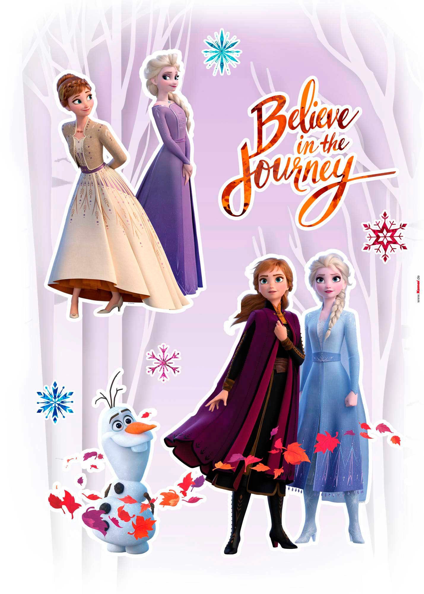 Komar Wandtattoo Frozen 2 - Believe in the Journey - Размер 50 x 70 cm (10 St), selbstklebend, Wandsticker, Kinderzimmer