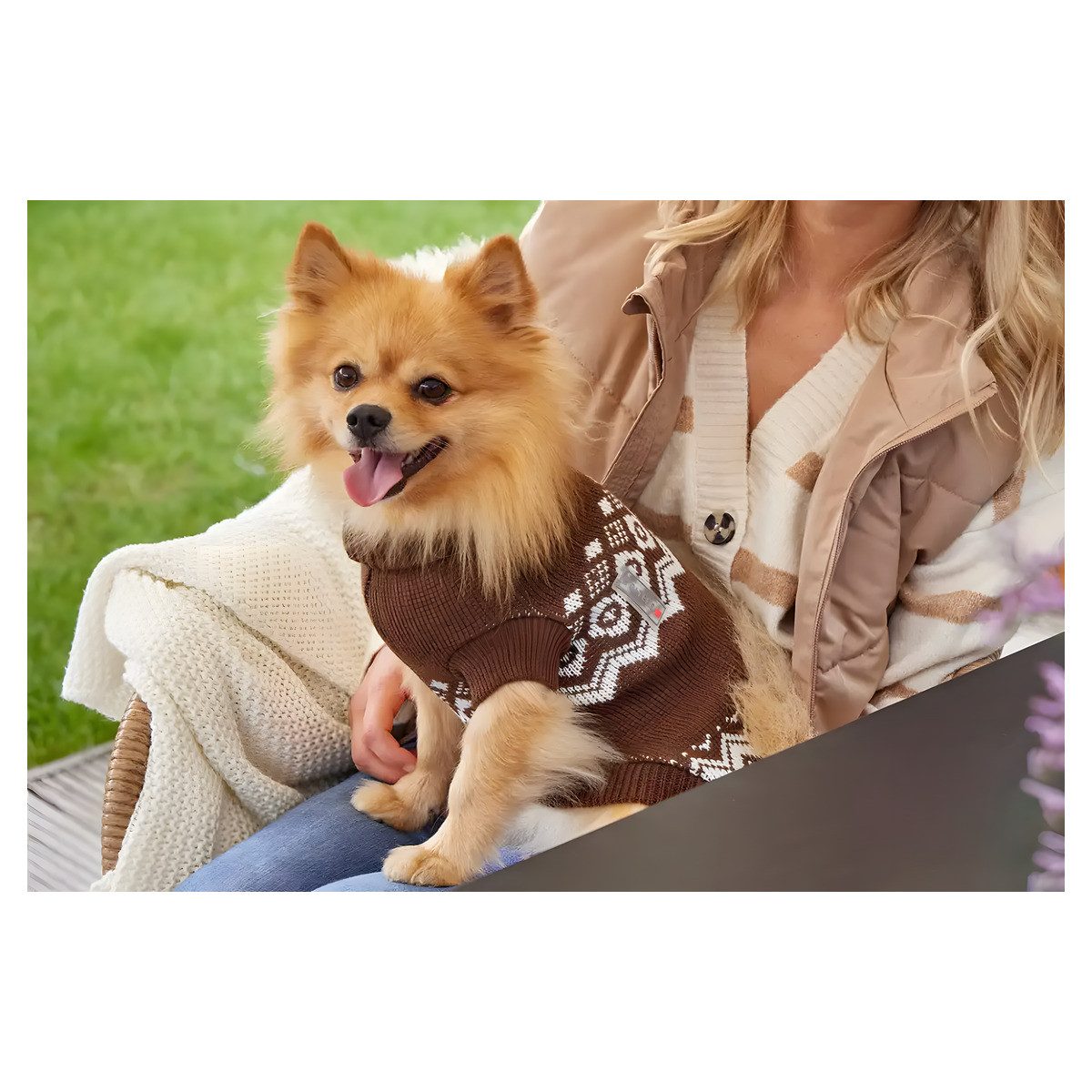 Wolters Hundepullover Norweger Pullover braun/weiß