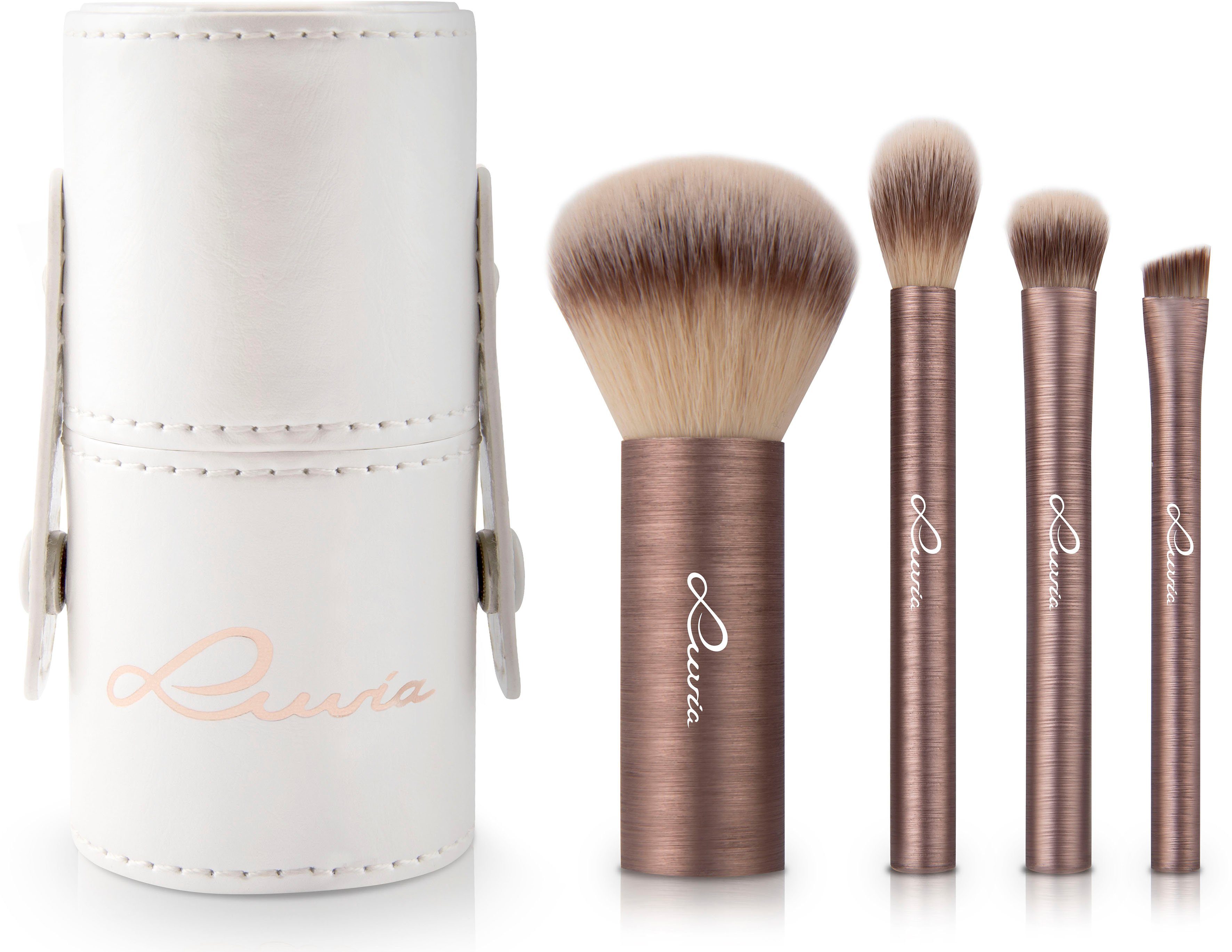 Luvia Cosmetics Kosmetikpinsel-Set Mini Prime Vegan, 5 tlg., 4 Pinsel, Reise-Set, Nurai-Pinselhaar, vegan.