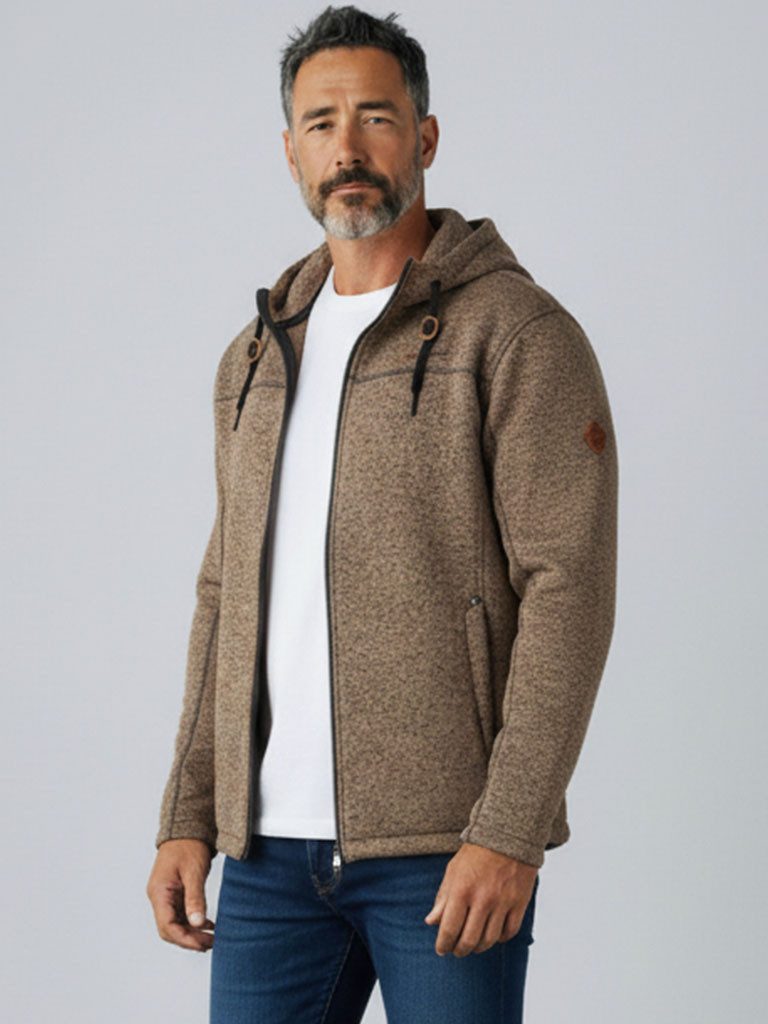 Dry Fashion Fleecejacke Helgoland Herren Wollfleece-Jacke Helgoland mit Kap günstig online kaufen